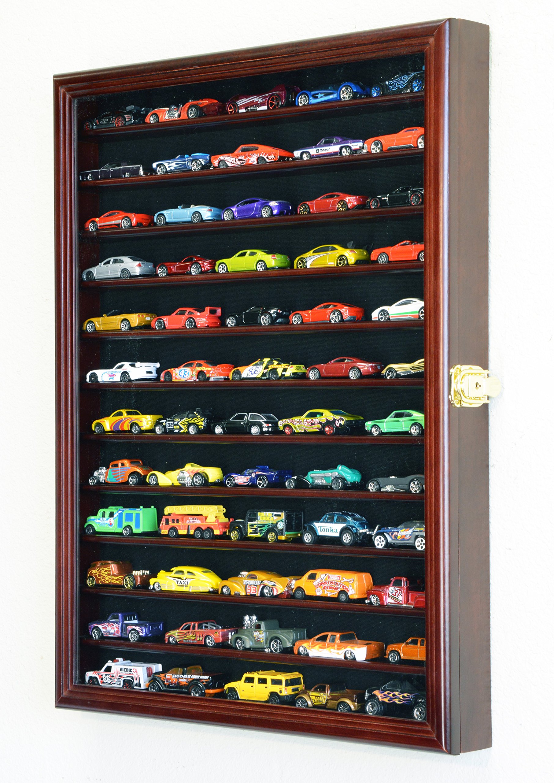 Hot Wheels Matchbox 1/64 Scale Diecast Car Display Case with UV Protection - Wall Mounted Cabinet & Storage Rack for Collectors - Perfect for Showcasing Your Diecast Collection at Home or Office