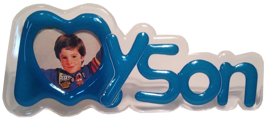 Heart-Shaped Blue Picture Frame for Son - Perfect for Bedroom, Nursery & Gift Giving | I Love My Son Photo Display