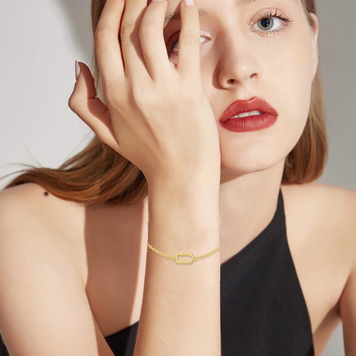 14K Solid Gold Star Bracelet for Women - Celestial Star Link Bracelet | Perfect Christmas, Birthday & Anniversary Jewelry Gift for Wife, Mom, Girlfriend (6