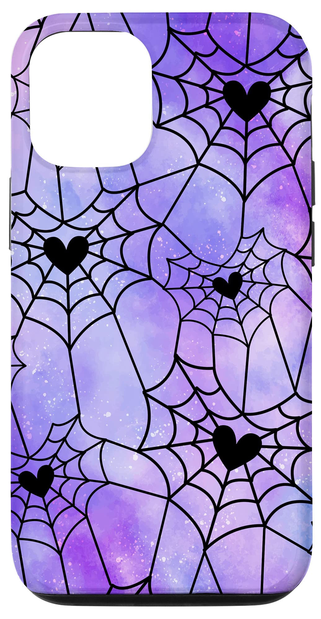 iPhone 12/12 Pro Halloween Case - Spider Web Heart Design for Party & Cosplay
