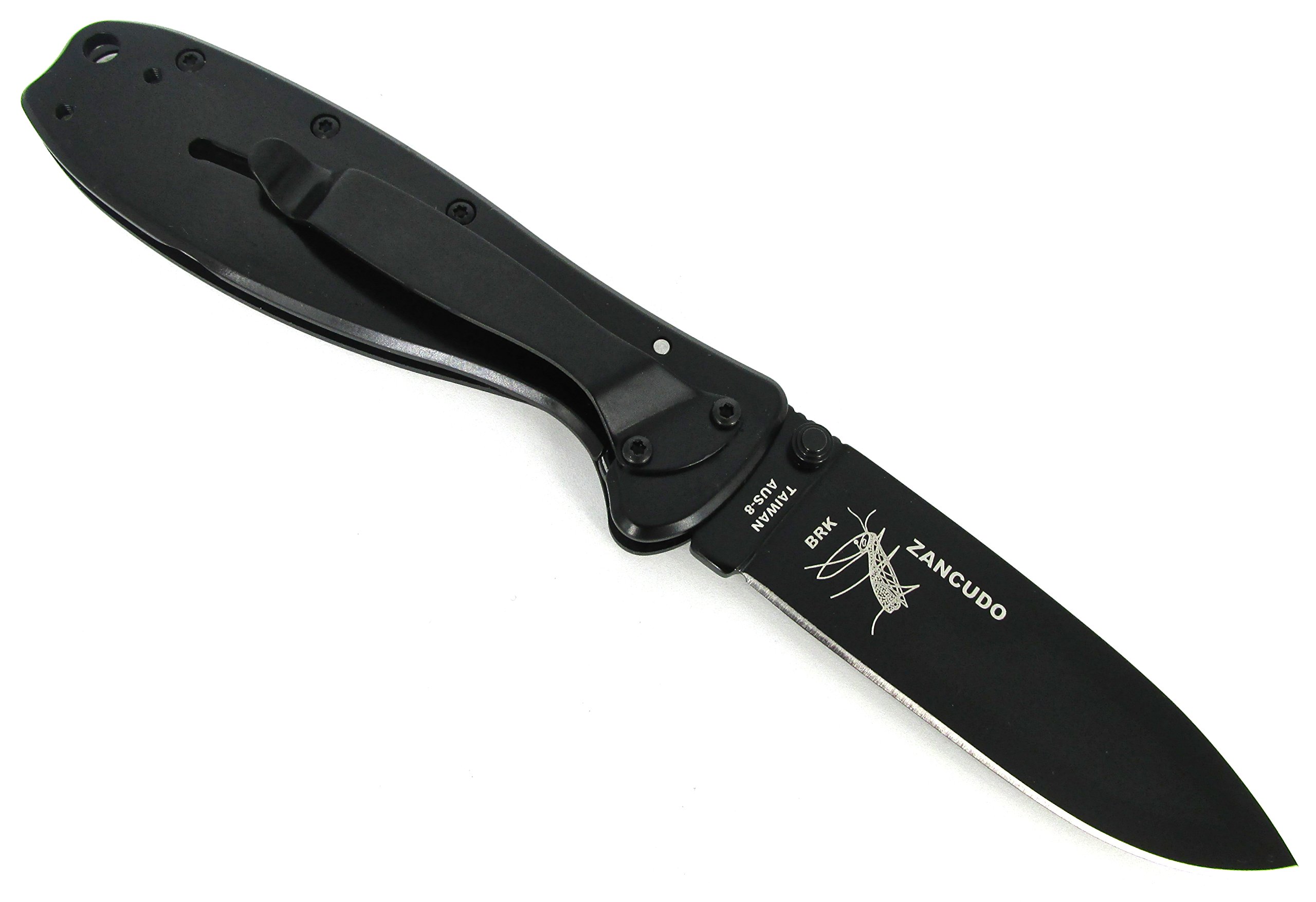 Blue Ridge Knives Zancudo Black Framelock Folding Pocket Knife - EDC, Outdoor Camping & Survival Gear