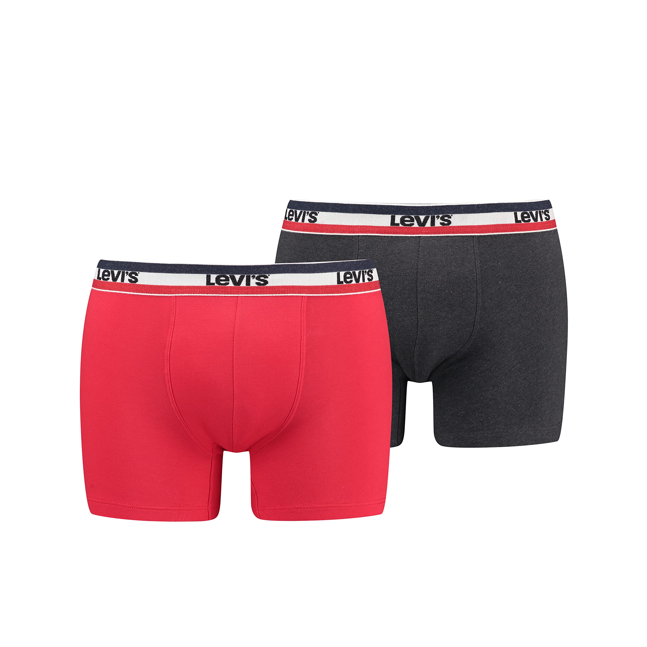 LEVI'S Men's Cotton Boxer Briefs 2-Pack - Soft, Breathable Underwear for Everyday Comfort & Active Lifestyle