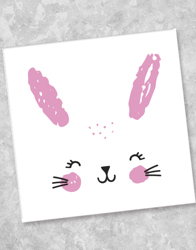 Adorable Bunny Printed Beverage Napkins - 44 Count, Soft & Absorbent for Parties, Easter, Baby Showers & Home Decor