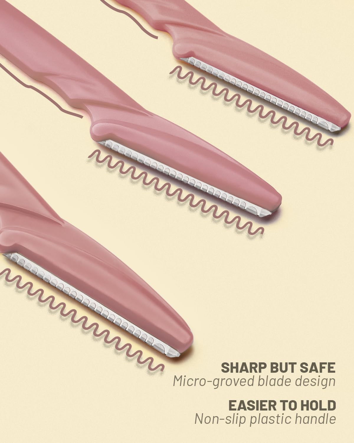 MoHern 60-Pack Dermaplane Razor for Women & Men - Multipurpose Eyebrow & Facial Hair Removal Tool - Professional Dermaplaning Exfoliation Kit (Terracotta) - Perfect for Smooth Skin Care & Makeup Prep