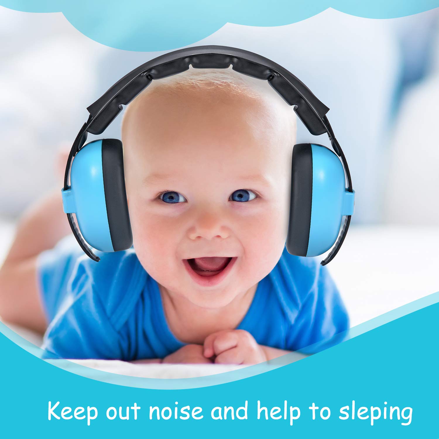CHAMPS Baby Ear Muffs for Noise Protection - Soft Infant Headphones for Sleeping, Travel & Loud Events - Hearing Protection for Babies 0-24 Months