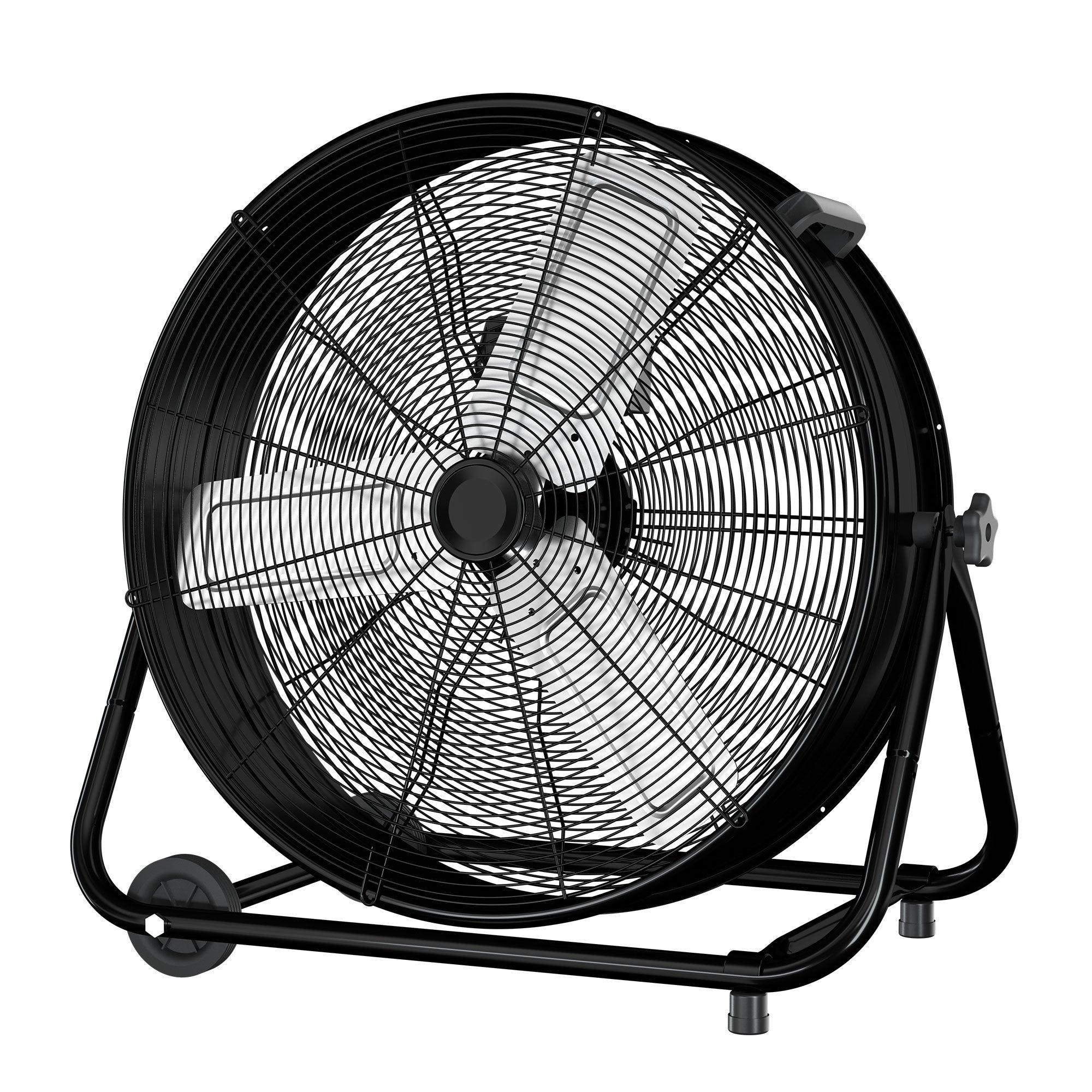 27.5 Inch 3-Speed High Velocity Industrial Drum Fan with Wheels - Powerful Cooling for Warehouses, Garages, Patios & Outdoor Events (Indoor/Outdoor Use)