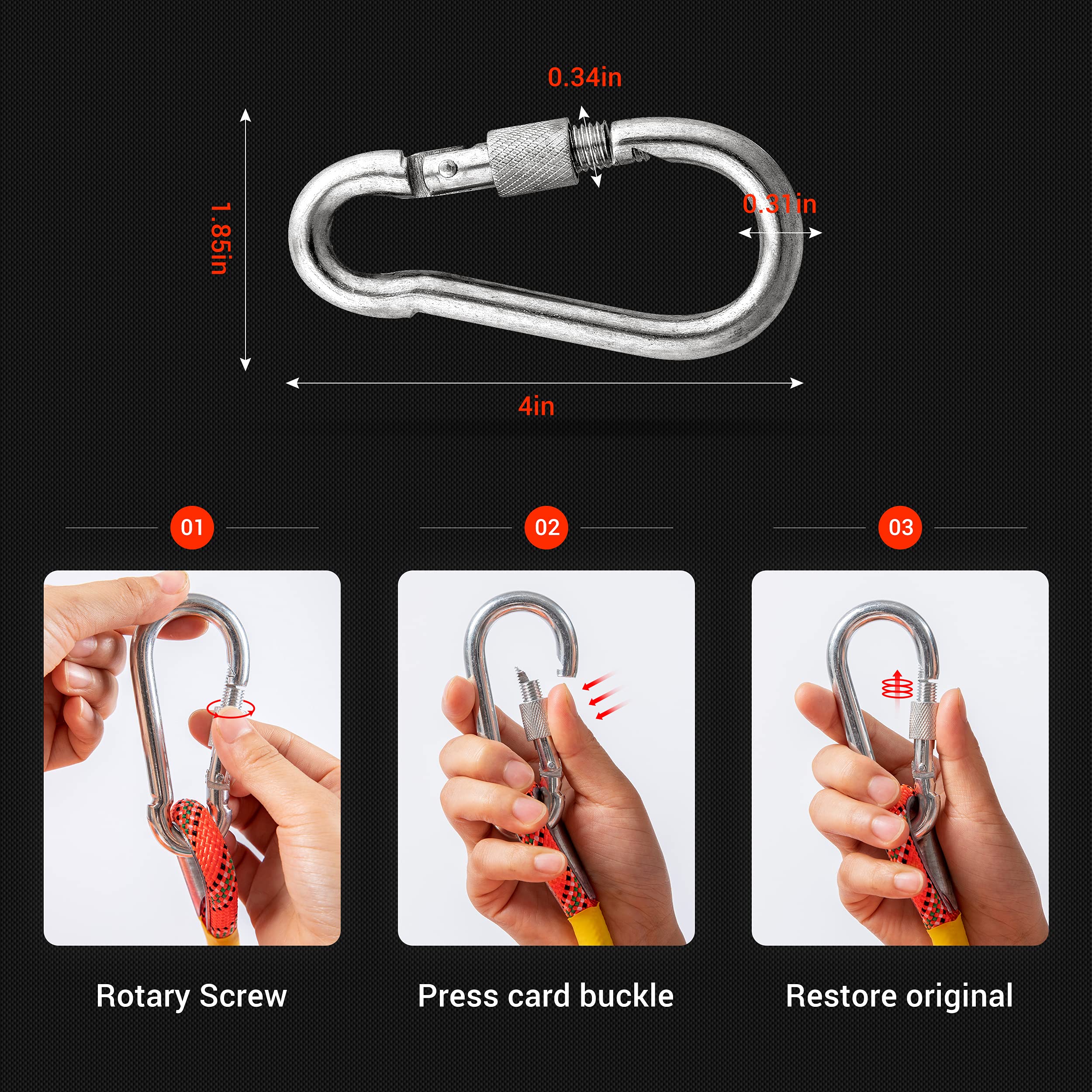 Premium Static Climbing Rope 10mm - Rescue, Construction & Rock Climbing Rope (32ft-1000ft) with Durable Carry Bag - Ideal for Outdoor Adventures, Emergency Rescue & Professional Use (Orange, 500FT/152M)