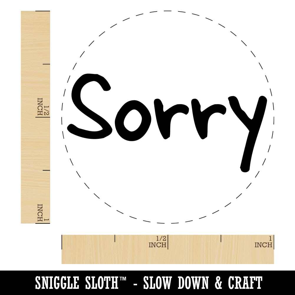 Sorry Text Self-Inking Rubber Stamp - 1 Inch Medium Red Ink Stamper for Crafting, Planners, Journals & DIY Projects - Perfect for Apology Cards, Scrapbooking & Office Use