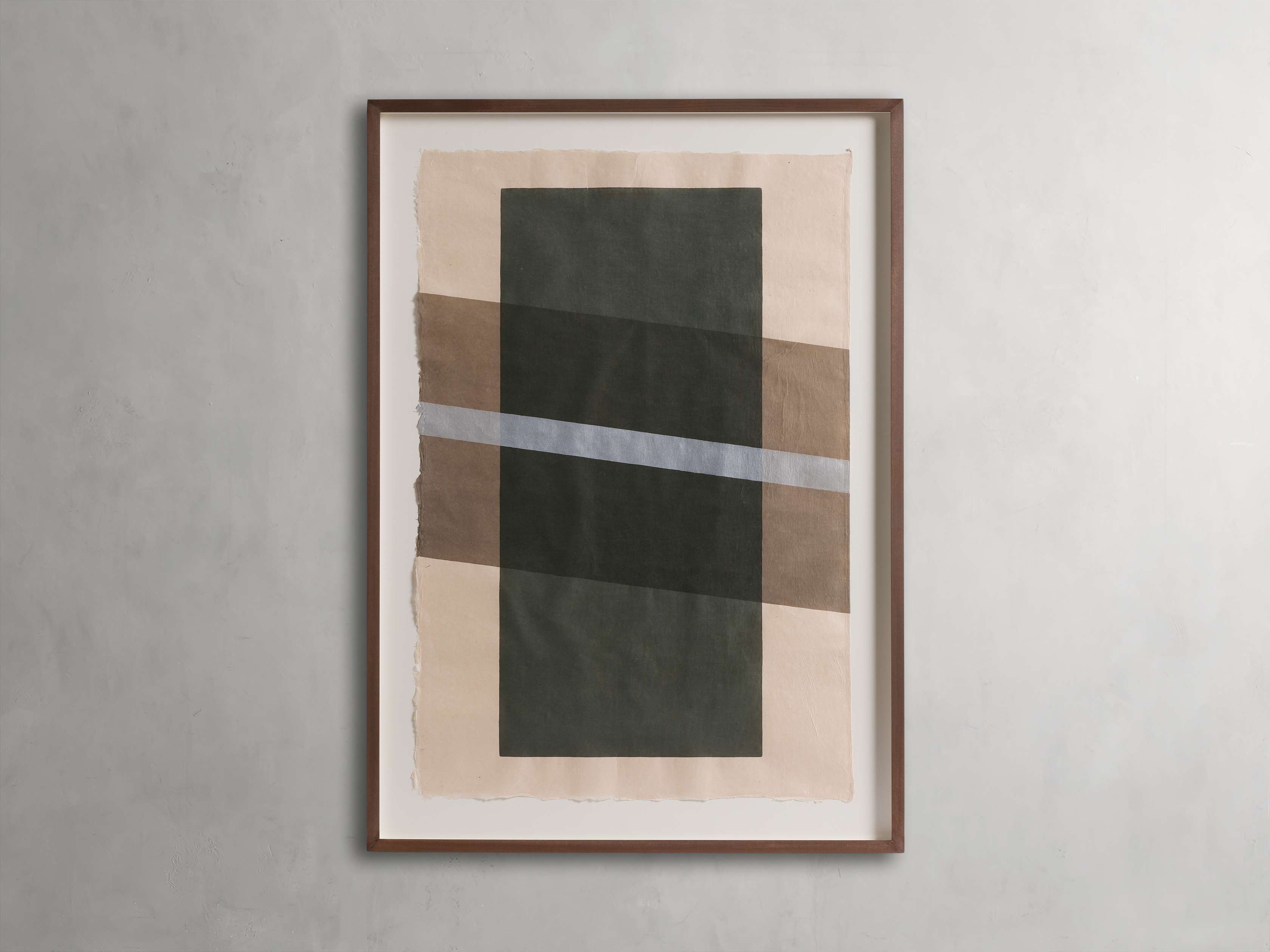 Charcoal Framed Silkscreen Art - Vintage Style Home Decor for Living Room, Bedroom & Office Wall