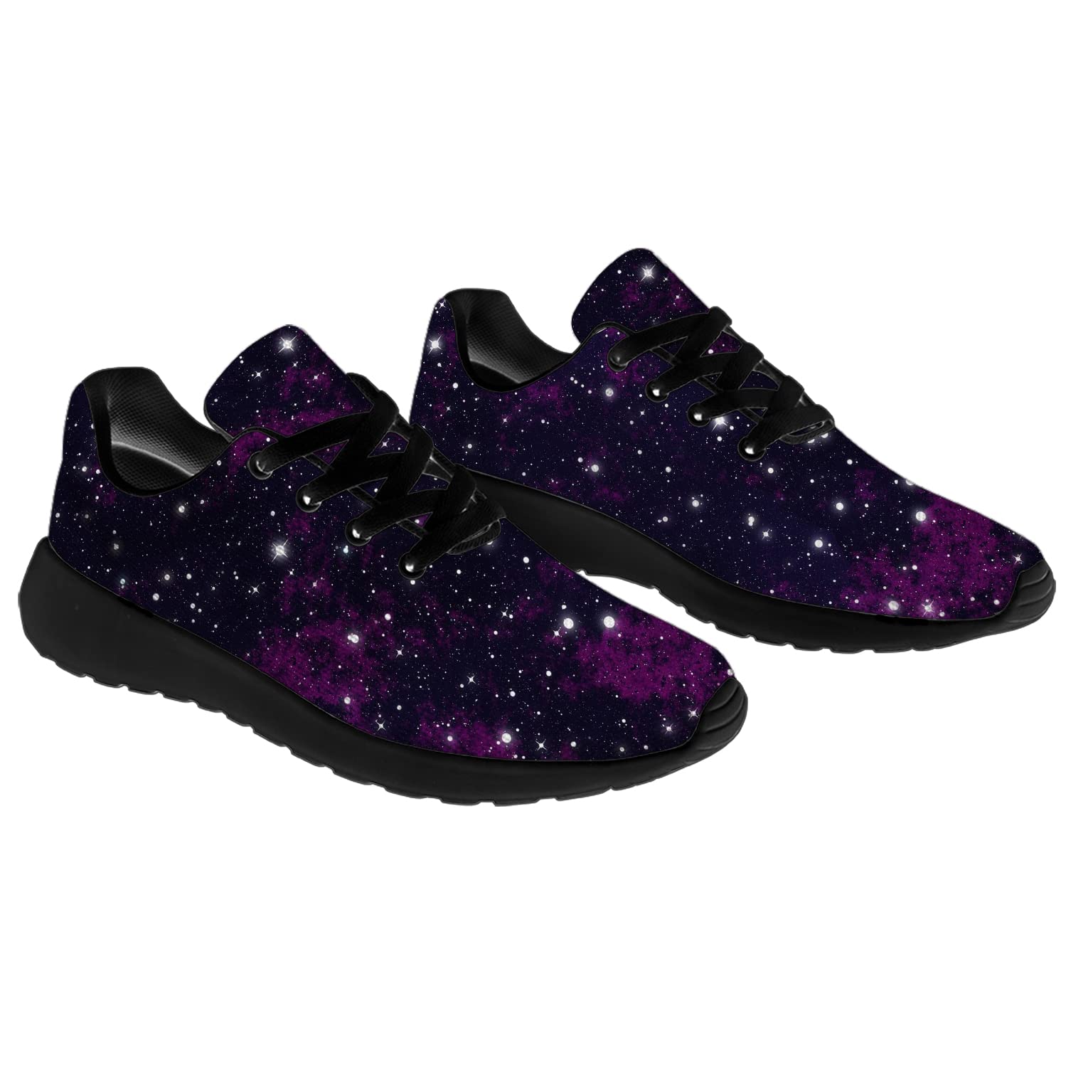 Galaxy Running Shoes for Women & Men - Cosmic Universe Sneakers for Walking, Tennis, Jogging - Black & Purple - Size 8.5 Men/10 Women - Perfect Gift for Boys & Girls - Ideal for Gym, Outdoor Activities & Daily Wear