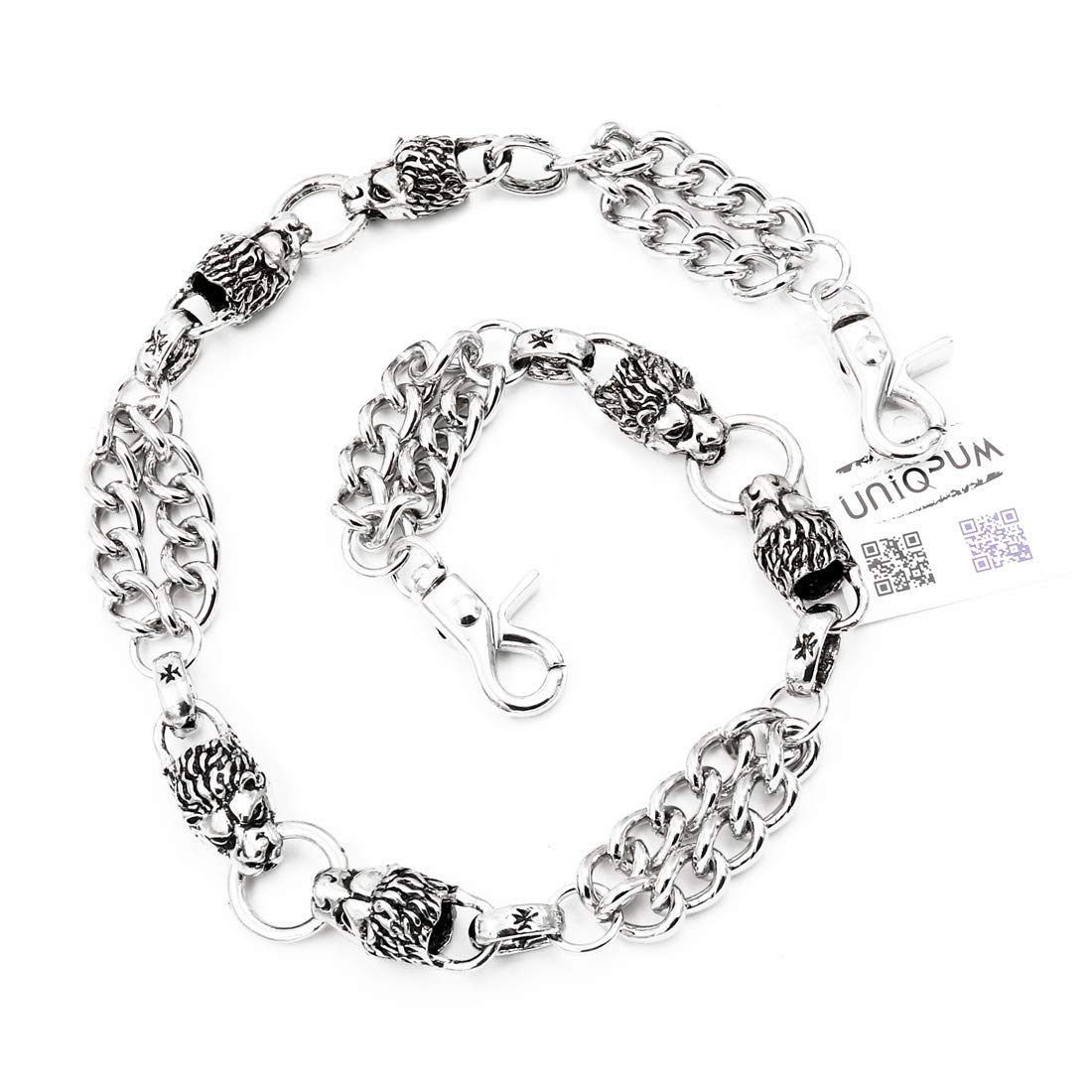 Lions Double Link Wallet Chain for Men - Heavy Duty Trucker & Biker Key Chain, Jean Accessory | Perfect for Motorcycle Riders, Denim Enthusiasts & Everyday Carry
