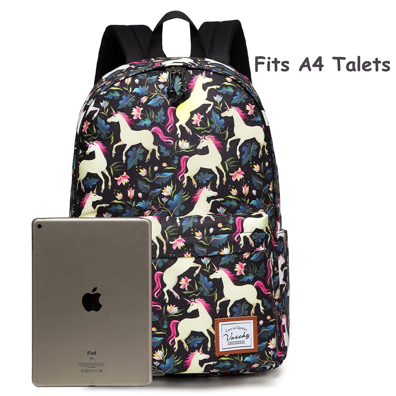 VASCHY Stylish School Backpack for Girls & Women - Cute Bookbag for Kids, Teens, Middle School, College & Work - Durable Laptop Backpack for Everyday Use, Travel & Commuting