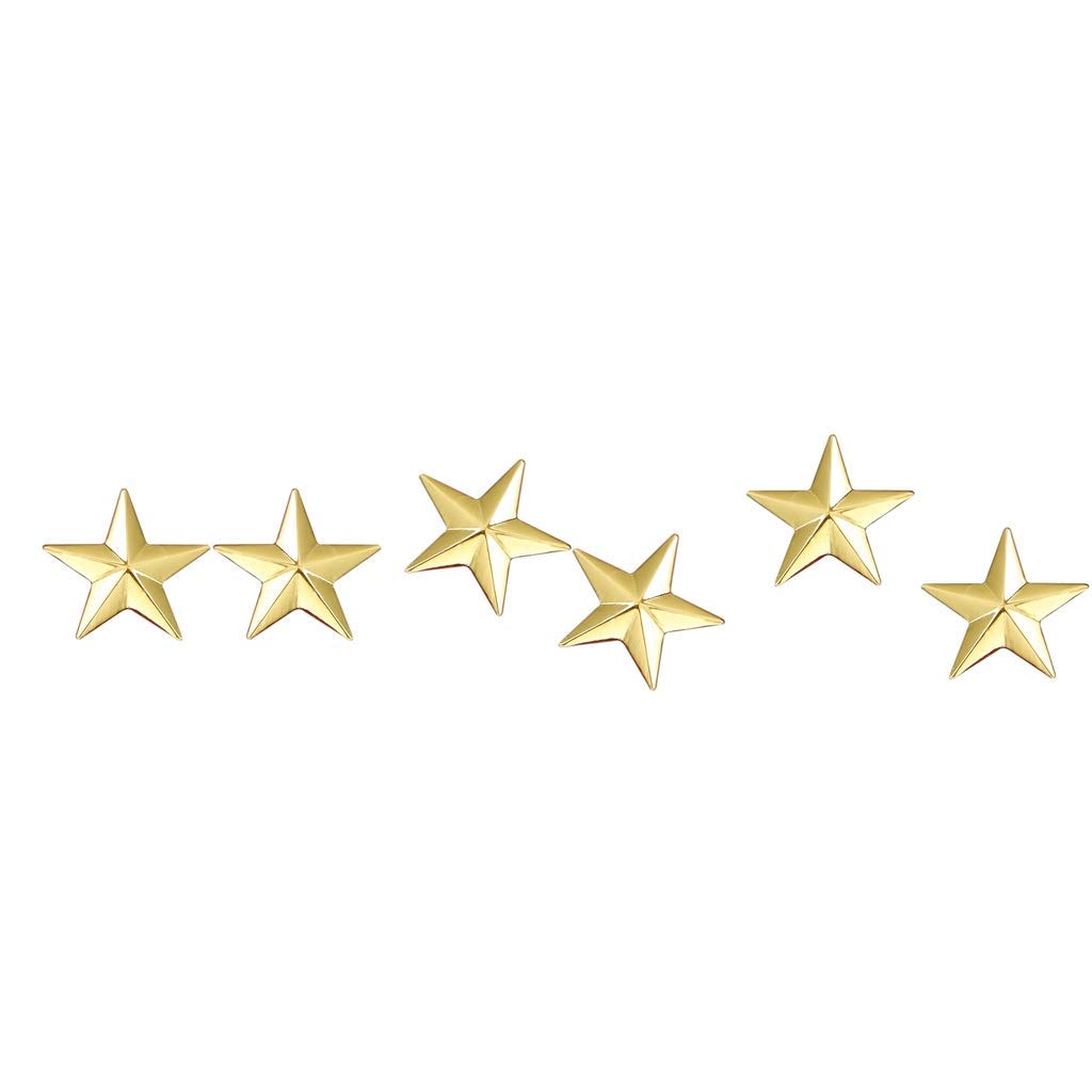 Vintage Star Brooches Collar Lapel Pins - 3 Pairs Retro Shirt Collar Tips for Men's Suits & Formal Wear | Funeral Memorial Accessories for Pet Ashes Urns (Dog/Cat) | Perfect for Weddings, Business Meetings & Memorial Services