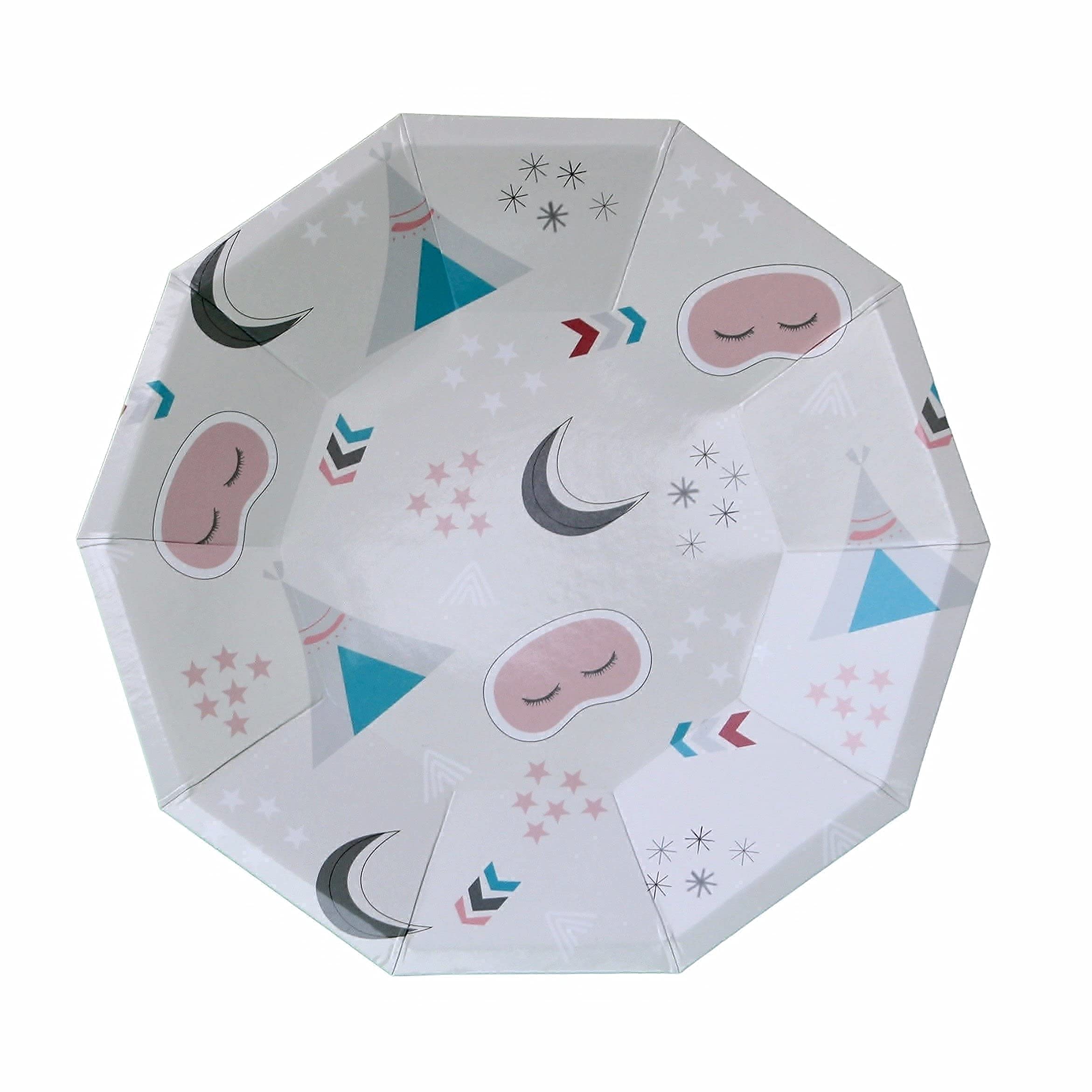 Teepee Glamper Sleepover Themed Birthday Party Supplies Set - 20-Piece Kit with Plates, Cups, Napkins & Goodie Bags for Girls' Slumber Parties, Camping Themed Events & Birthday Decorations