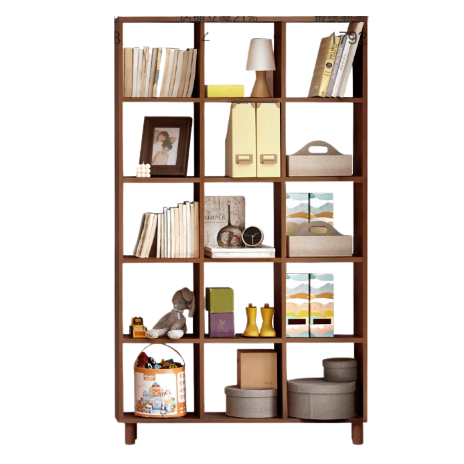 40.9x9.1x71.7 inch / 104x23x182 cm / walnut color / beech wide high version