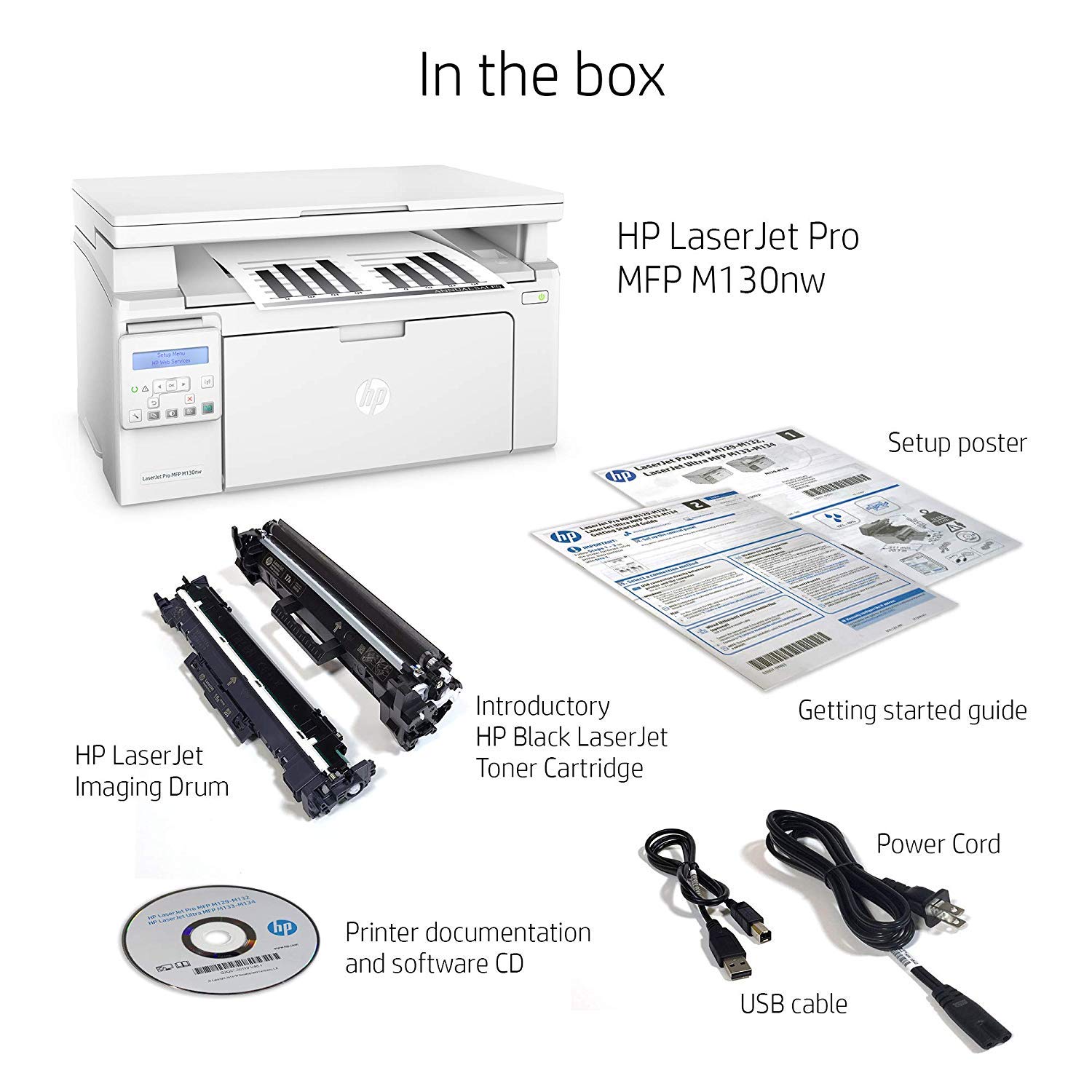 HP LaserJet Pro M130nw Wireless All-in-One Laser Printer with Alexa Compatibility (G3Q58A) | Fast Printing, Scanning & Copying | Home & Office Use | Replacement for HP M125nw