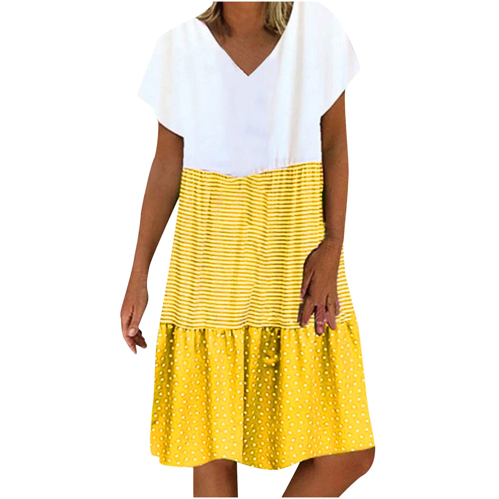 Women's Plus Size Casual Shirt Dresses 2024 | Short Sleeve Midi Boho Sun Dress for Summer, Beach & Vacation | Perfect for Outdoor Activities, Travel & Relaxing