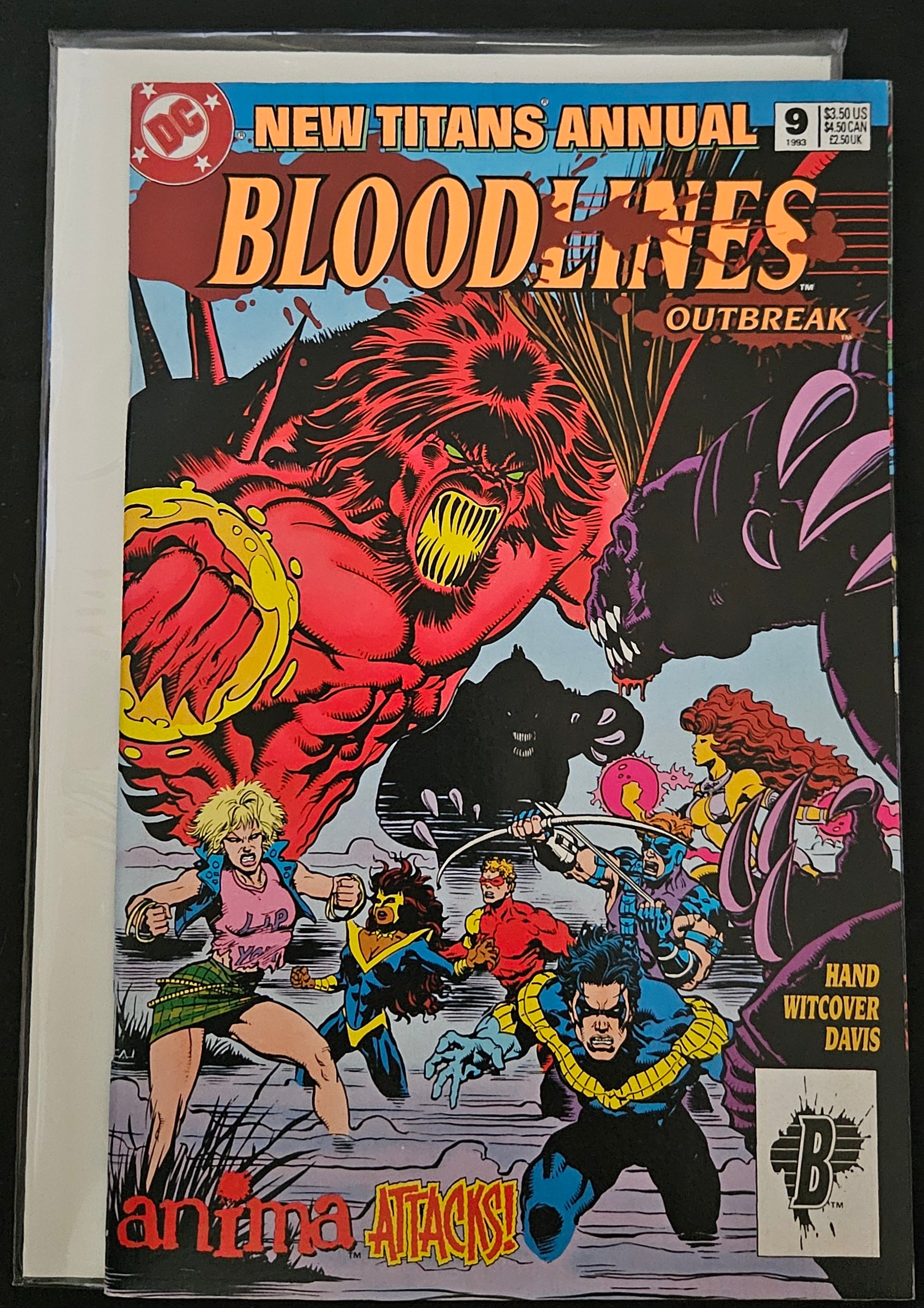 BLOODLINES: OUTBREAK #9 DC Comic Book 1993 Vintage Collector's Edition - Perfect for Superhero Fans & Comic Collectors
