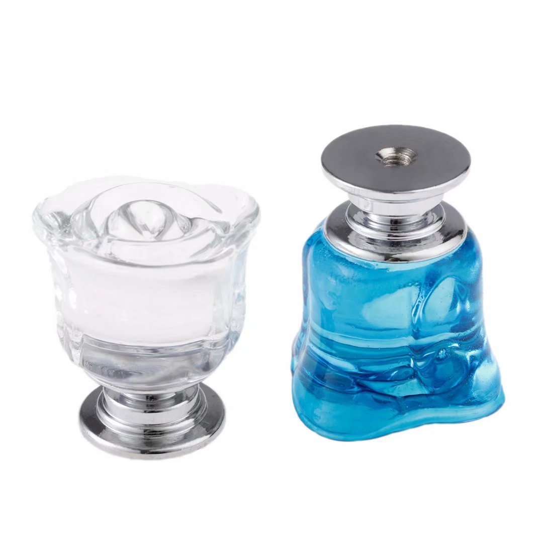 6-Pack Clear Crystal Rose Shaped Drawer Pull Handles - Elegant Cabinet Knobs for Furniture, Wardrobe, Dresser, Cupboard & Kids' Nursery Decor | Perfect for Home Renovation & DIY Projects