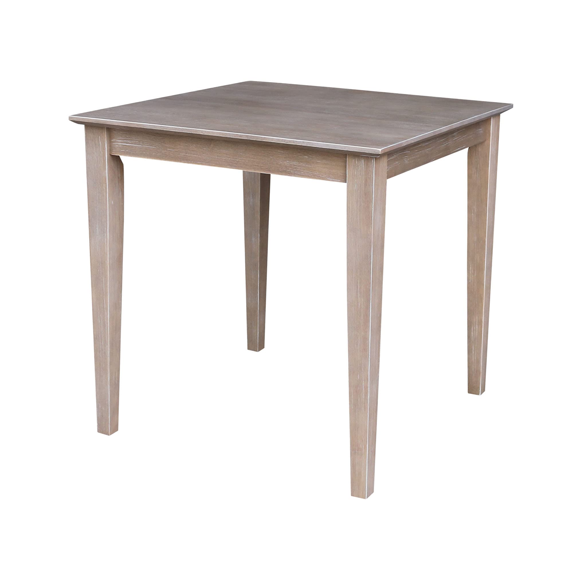 International Concepts Solid Wood Dining Table - Washed Gray Taupe Finish, 30