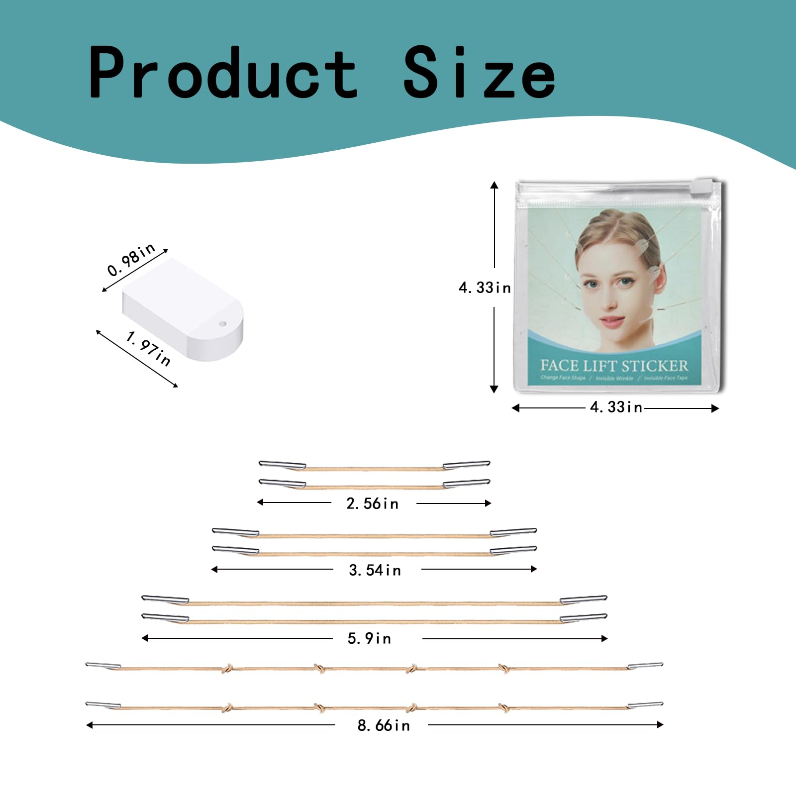 Invisible Face Lift Tape for Neck & Chin - Waterproof Wrinkle & Saggy Skin Solution (60+8) - Instant Lift for Daily Use