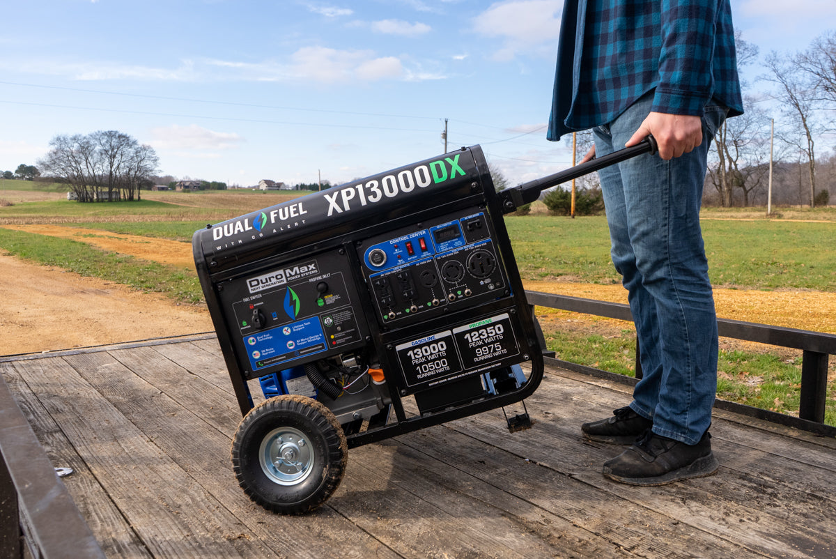 13,000W Dual Fuel Portable Generator with CO Alert - Reliable Backup Power for Home, Camping & Emergency Use
