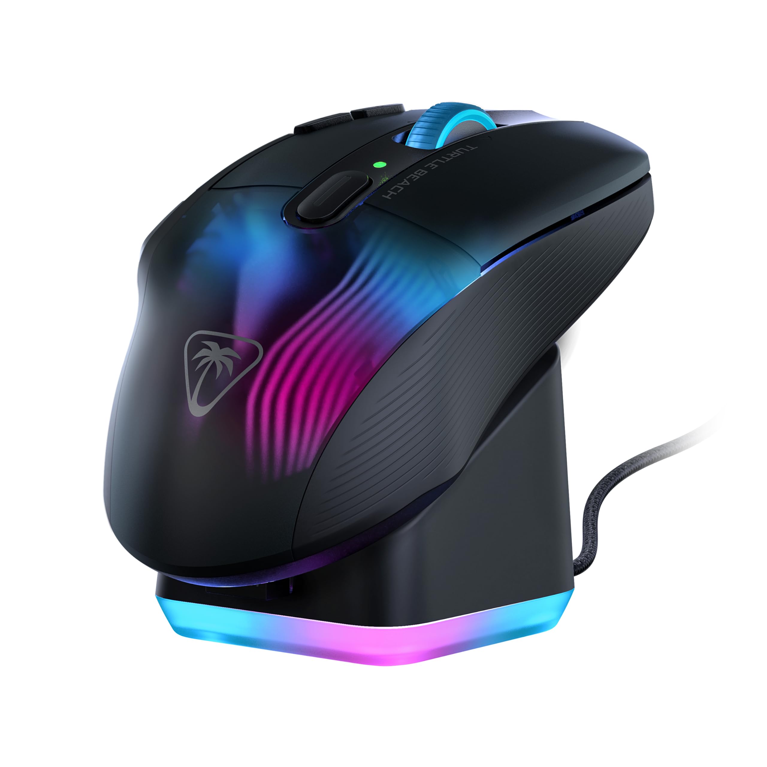 Turtle Beach Kone XP Air Wireless RGB Gaming Mouse - Bluetooth, 19K DPI Optical Sensor, 100-Hour Battery with Charging Dock, 29 Programmable Buttons, 4D Wheel - Black | Ergonomic Design for PC & Mac Gaming, Work & Productivity