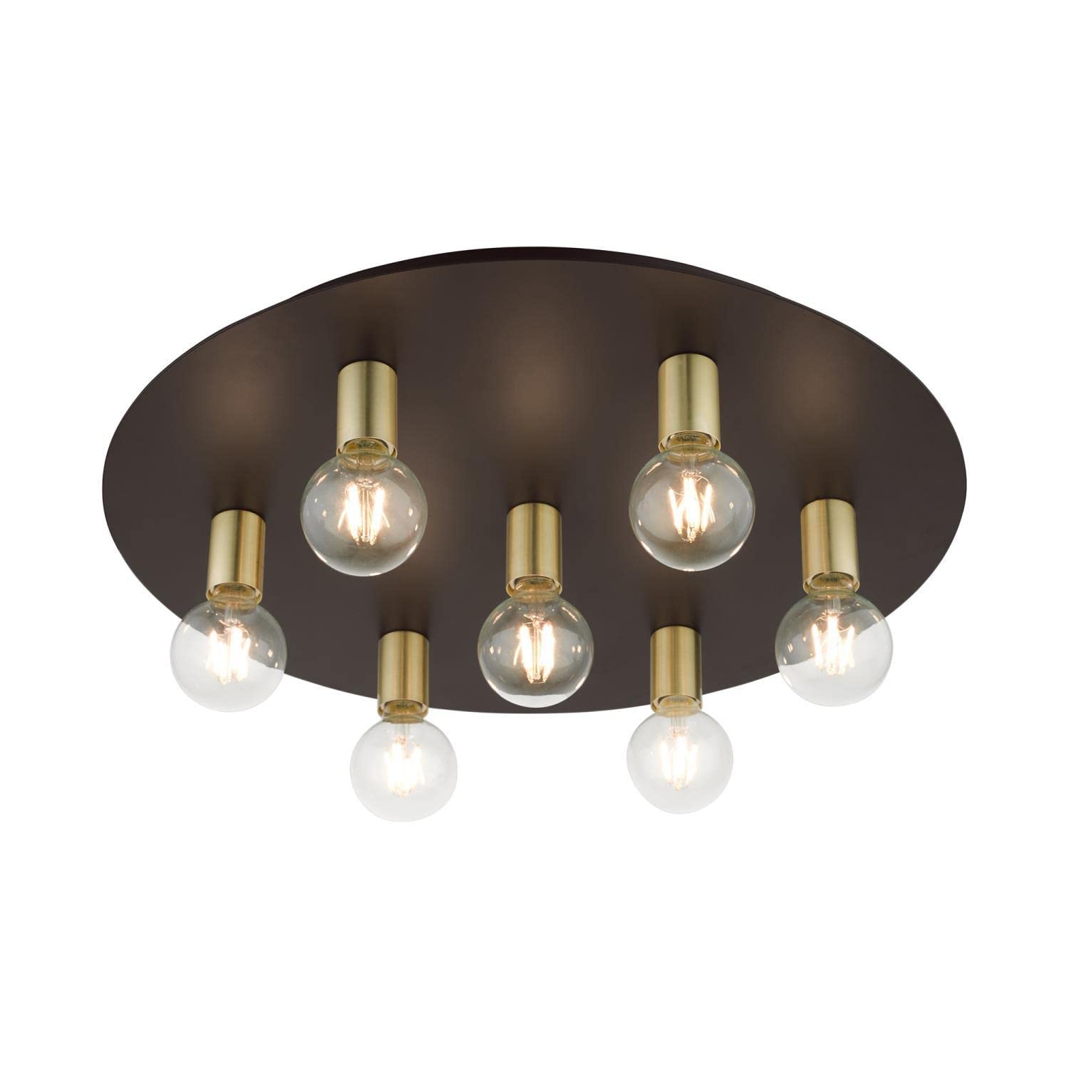 Livex Lighting Hillview 7-Light Bronze Ceiling Fixture - Modern Chandelier for Dining Room, Bedroom & Living Room Lighting