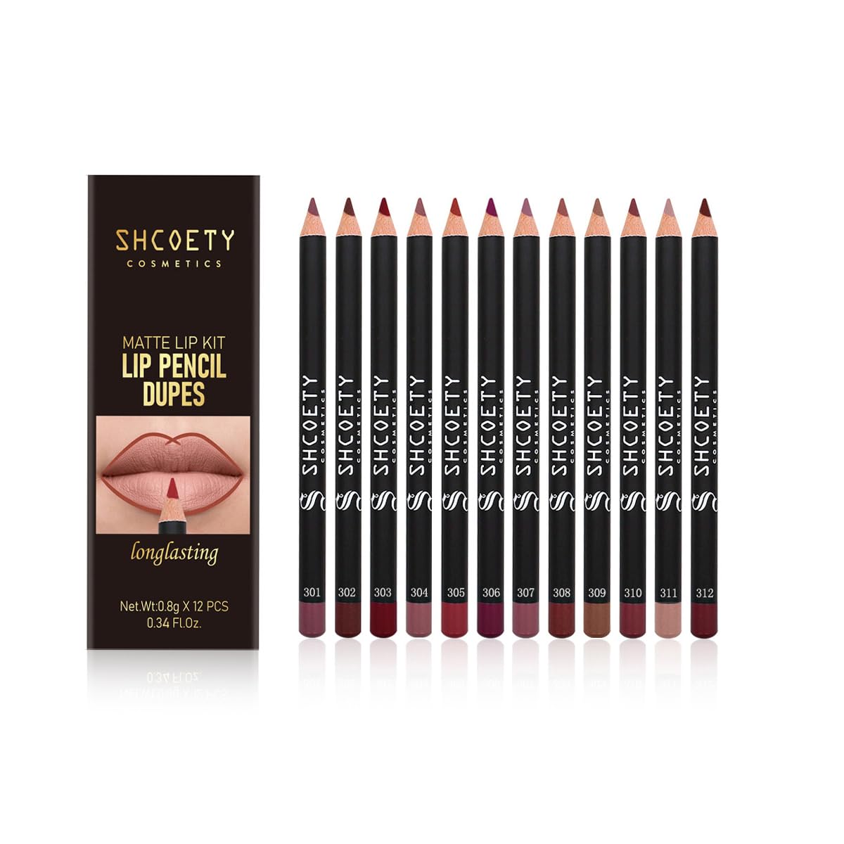 12-Color Matte Lip Liner Set - Waterproof Long-Lasting Nude Lip Pencils for Perfect Lip Definition & Makeup