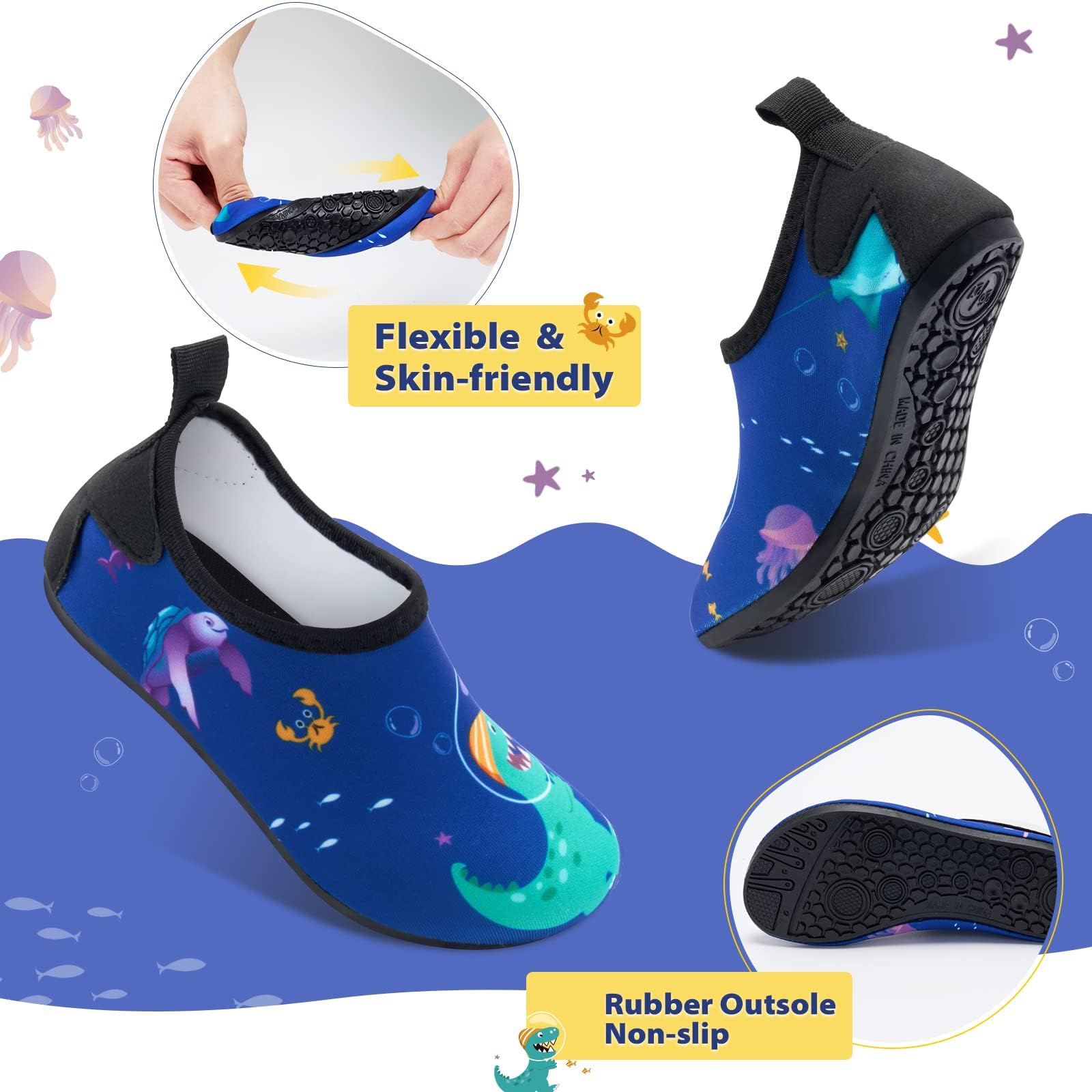**Kids Water Shoes - Quick Dry Soft Mesh Swim Shoes for Beach, Pool & Outdoor Activities**