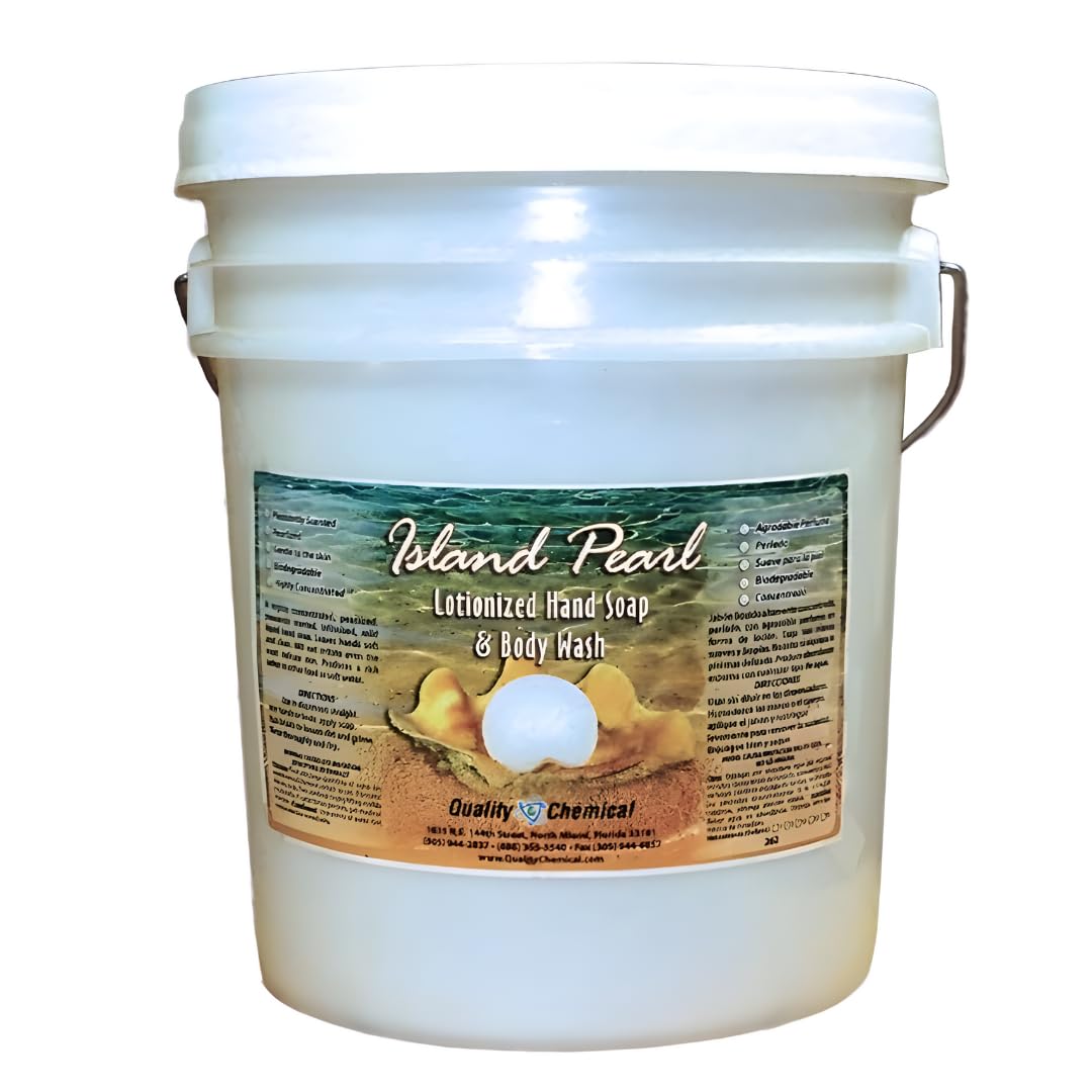 Premium Antibacterial Hand Soap Refill - 640oz (1 Gallon) Chemical Island Pearl Rich Lotionized Formula - Moisturizing & Gentle for Frequent Hand Washing - Ideal for Homes, Offices, Restaurants & Healthcare Facilities