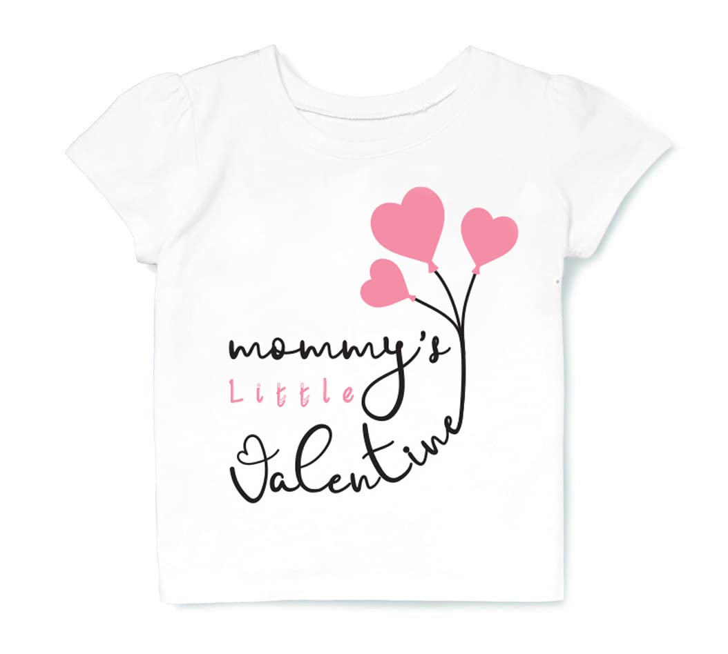 Mommy's Little Valentine Toddler T-Shirt | Cute Heart Print Cotton Tee for Baby Boys & Girls | Perfect for Valentine's Day, Family Photos & Special Occasions