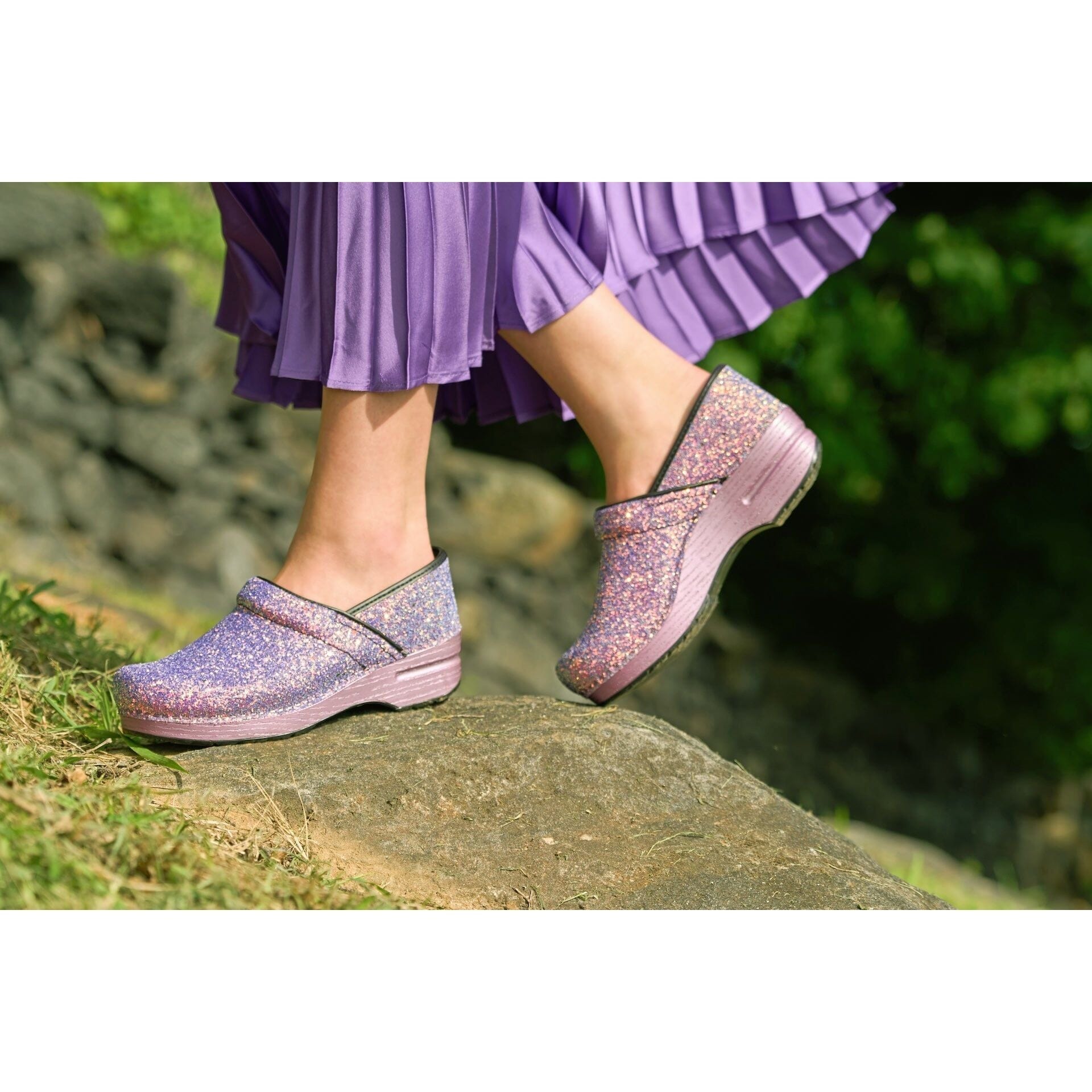 DANSKO Professional Glitter Clogs - Slip-Resistant Work Shoes for Nurses, Chefs & Healthcare Workers - Comfortable & Stylish for Long Shifts