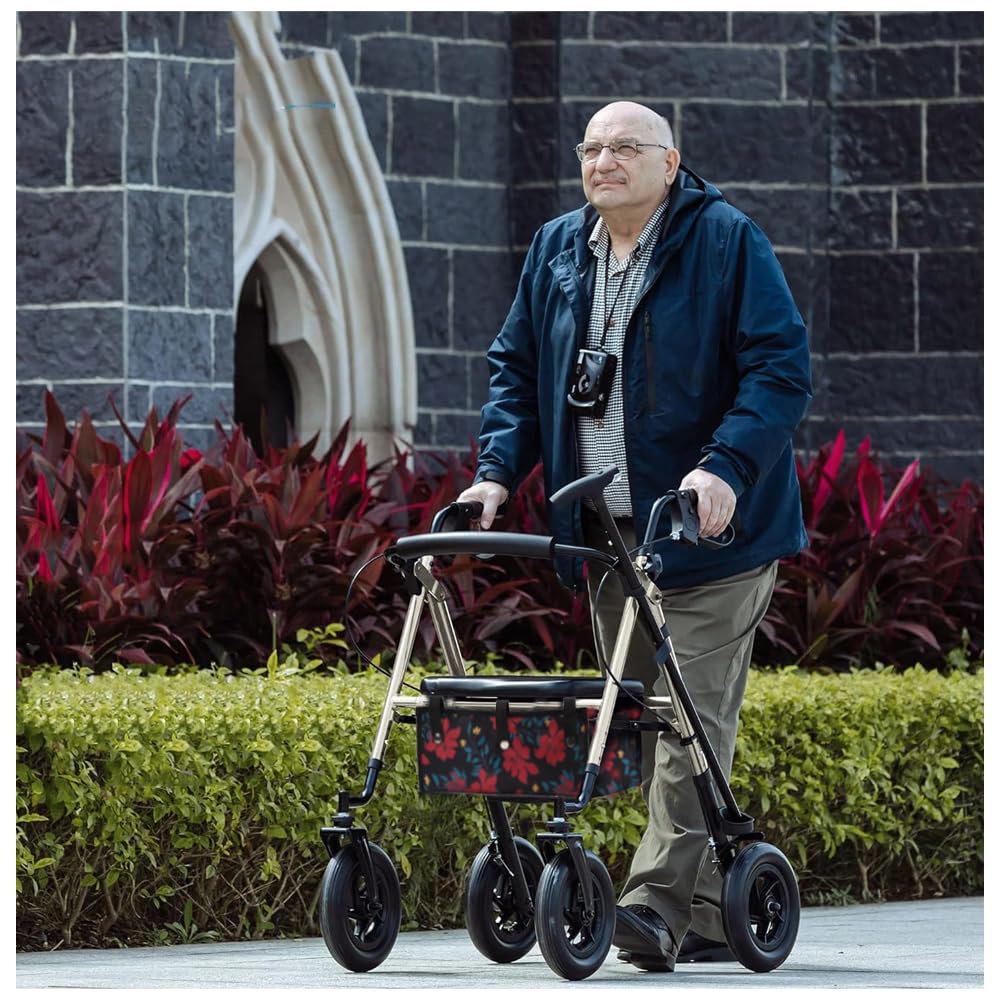 Foldable Walker Underseat Storage Bag - Large Replacement Medical Basket for Seniors | Rollator Accessories with Zipper Closure | Perfect for Daily Use, Shopping & Travel