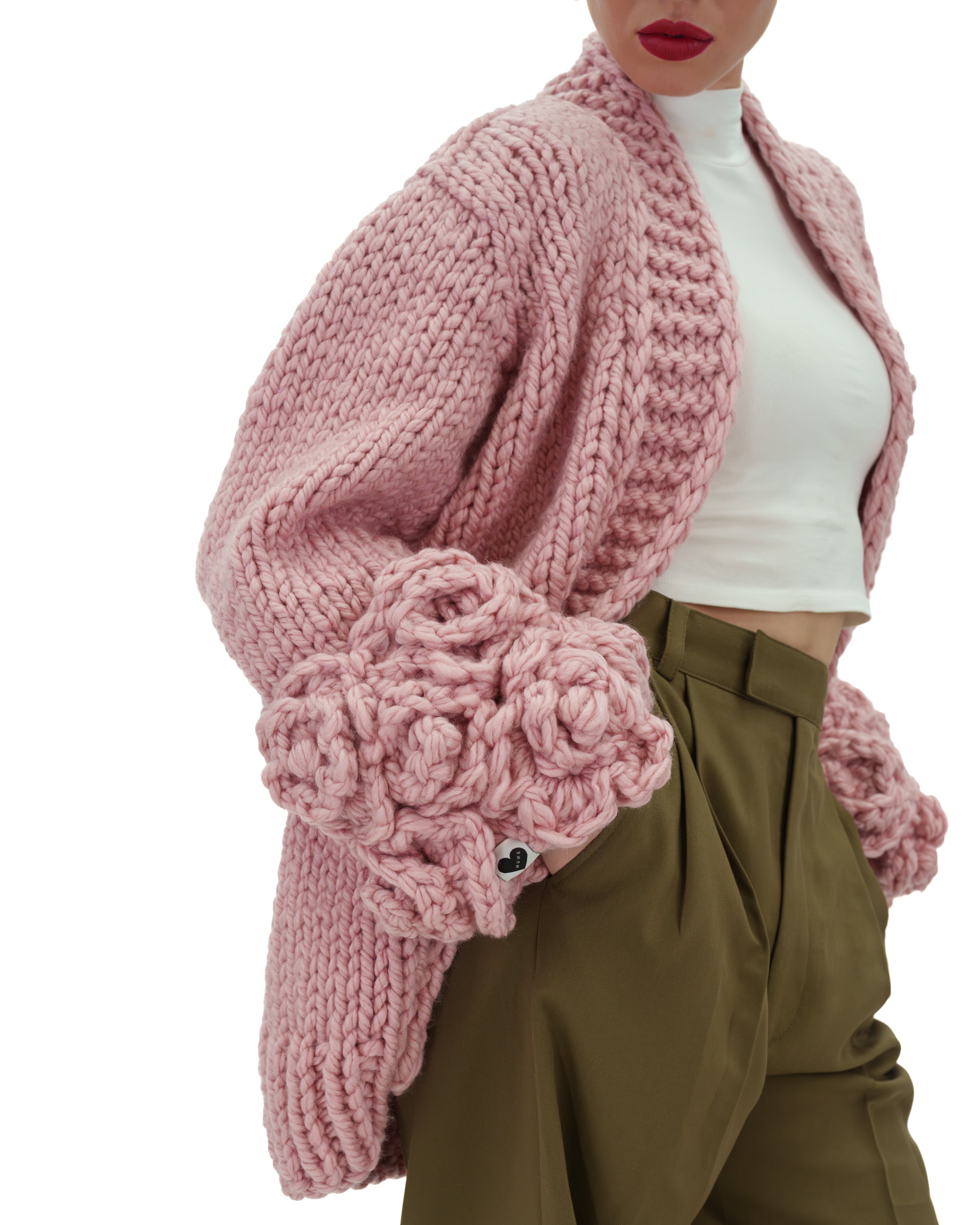 Floral Sleeves Cardigan for Women - Lightweight Open Front Knit Sweater with Floral Embroidery | Perfect for Spring Outfits, Office Wear & Casual Dates