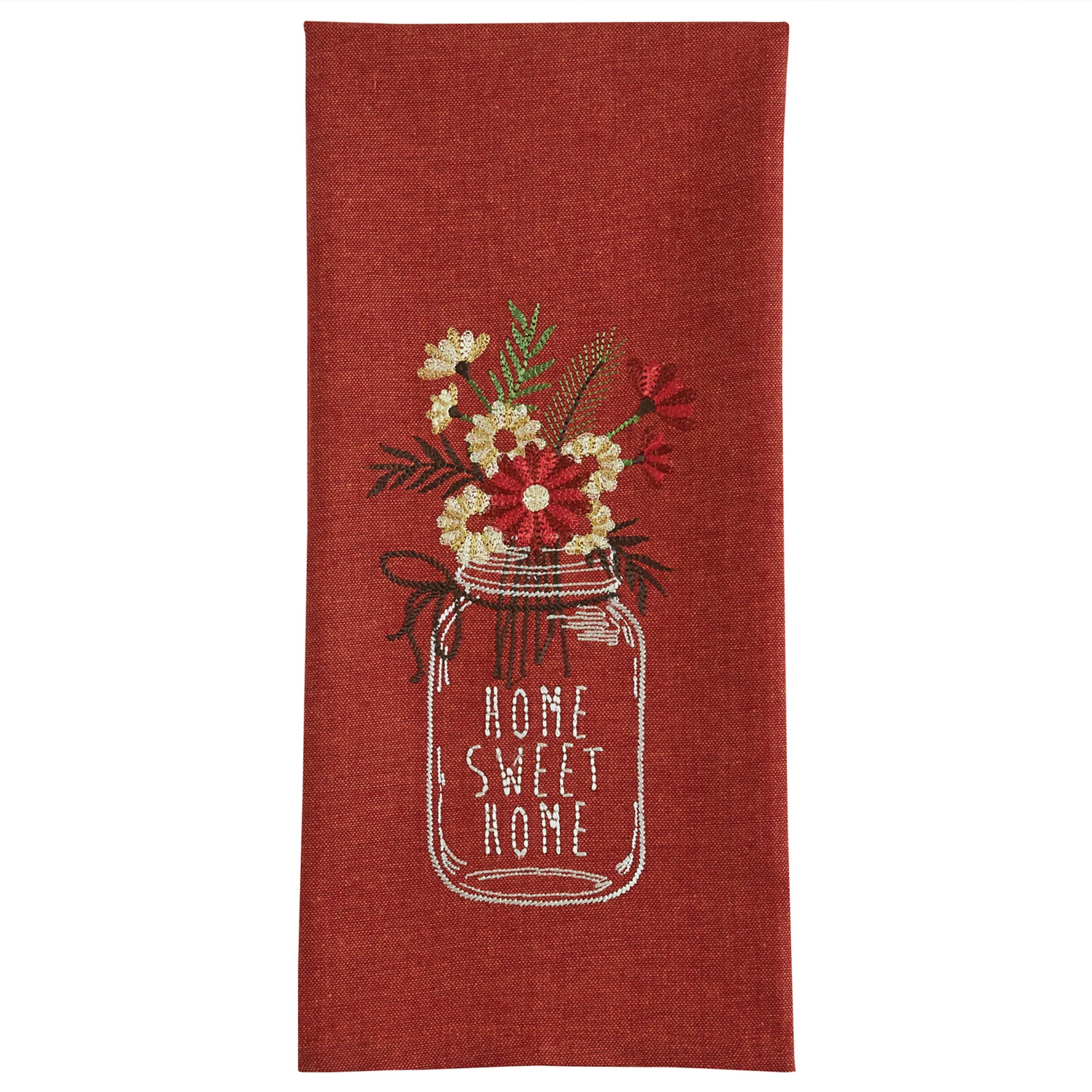 Park Designs Home Sweet Home Mason Jar Kitchen Towel - Absorbent Cotton Dish Towels for Drying Dishes & Decor - Farmhouse Style Kitchen Decor & Hand Towels for Bathroom