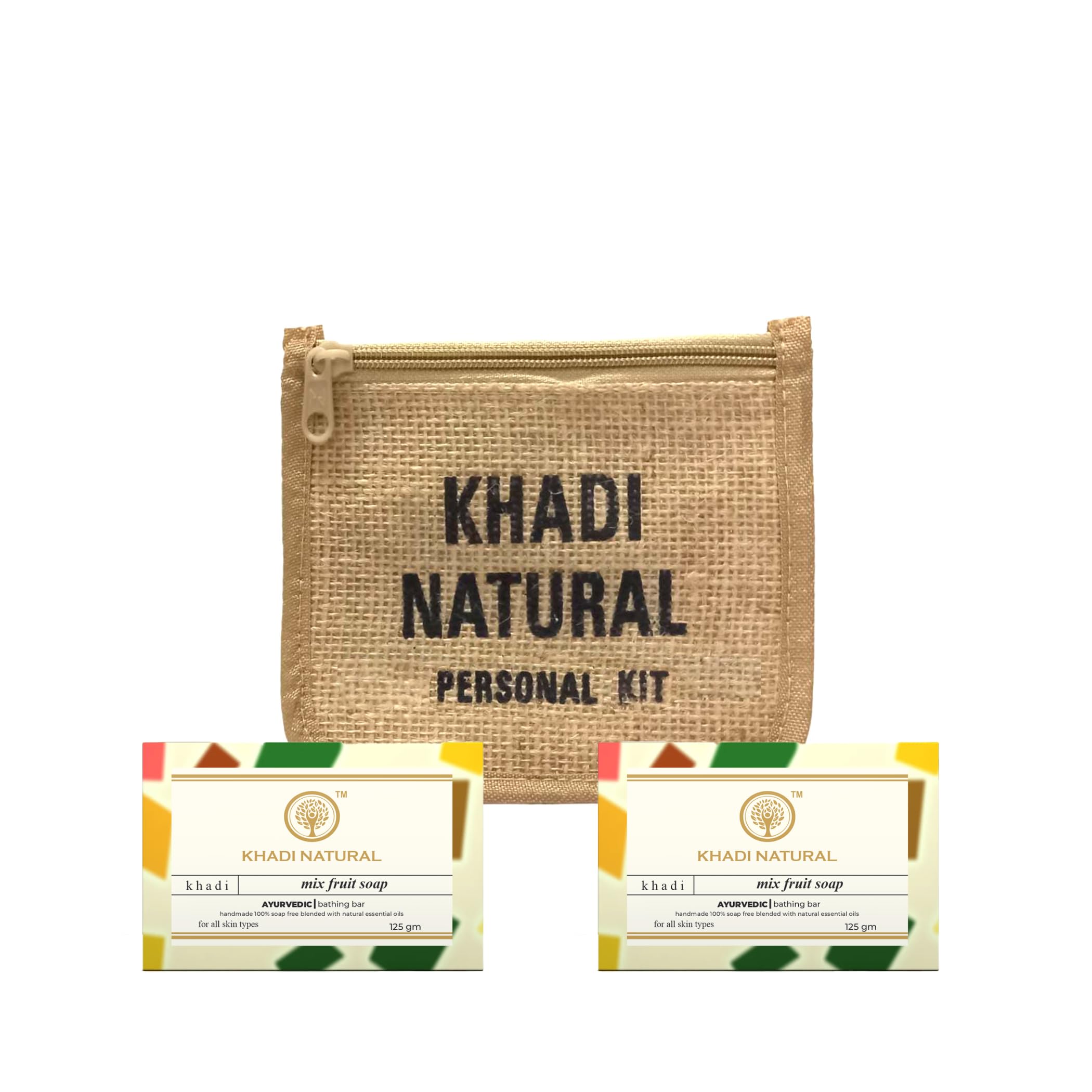 Khadi Natural Mix Fruit Soap - 125g (Pack of 2) | Organic, Handmade, Chemical-Free | Perfect for Dry & Sensitive Skin - Daily Face & Body Cleansing
