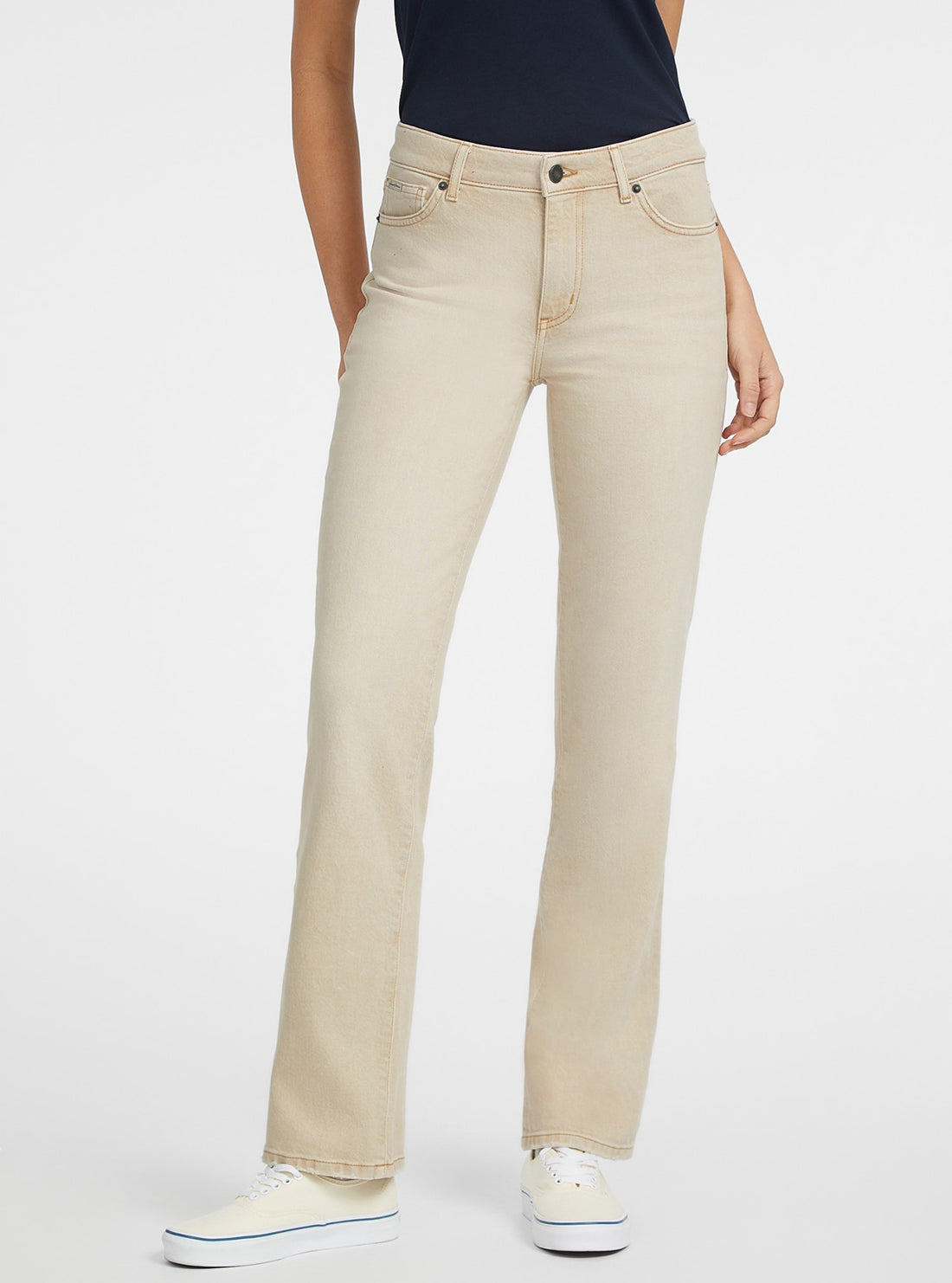 Guess G08 Mid Rise Straight Jeans for Women - Classic Blue Denim Pants with Stretch, Comfort Fit for Everyday Wear | Perfect for Casual Outfits, Office & Weekend Looks