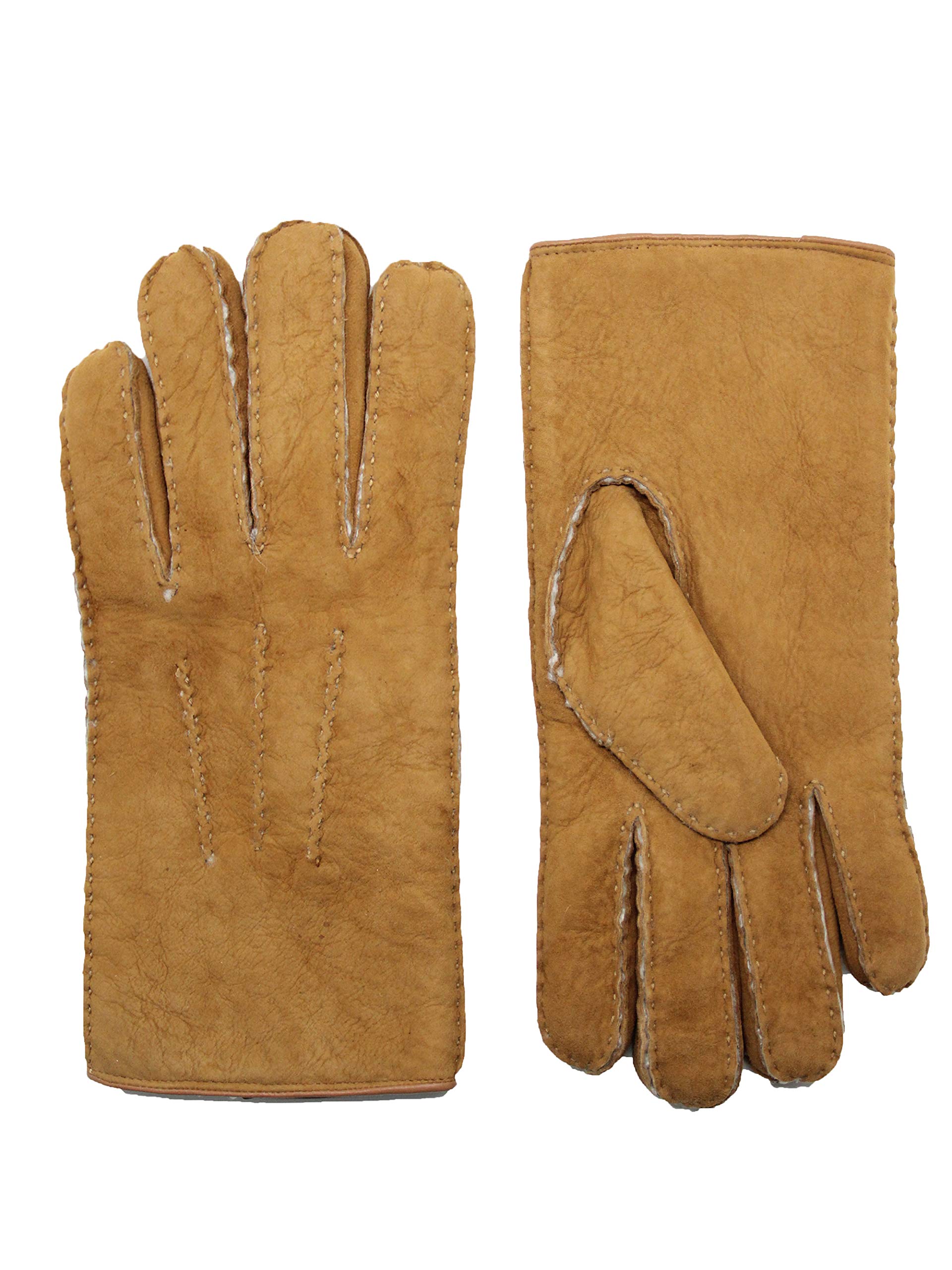 Premium YISEVEN Men's Curly Shearling Leather Gloves - Genuine New Zealand Lambskin Winter Driving Gloves for Cold Weather & Outdoor Activities