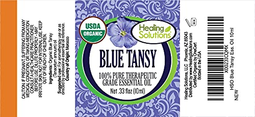 Pure Gold Tansy (Blue) Essential Oil - 0.33 Fl Oz (10ml) - 100% Natural Aromatherapy Oil for Relaxation, Stress Relief & Home Diffuser Use