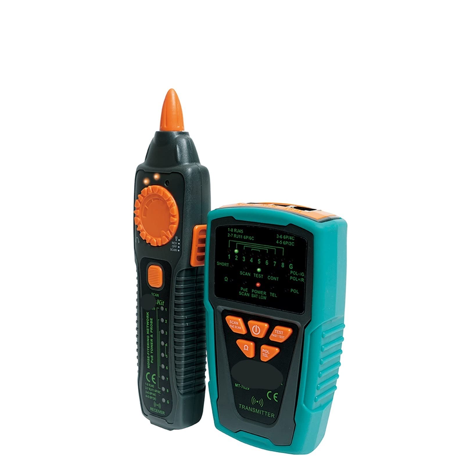 Professional Electrical Circuits Tester - High Precision LED Indicator, Anti-Interference Cable Tracker (Pro'sKit MT-7029) | Noise-Filtering Network/PoE Toner & Probe | Telephone Wire Tester for Electricians, Network Technicians & DIY Home Repairs