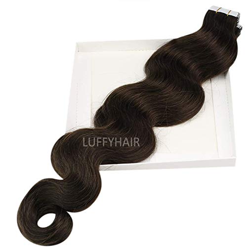 40pcs Brazilian Body Wave Tape-In Hair Extensions 100g - 16inch Human Remy Hair Wefts (Color #2) for Natural Volume & Styling - Perfect for Parties, Weddings & Daily Wear