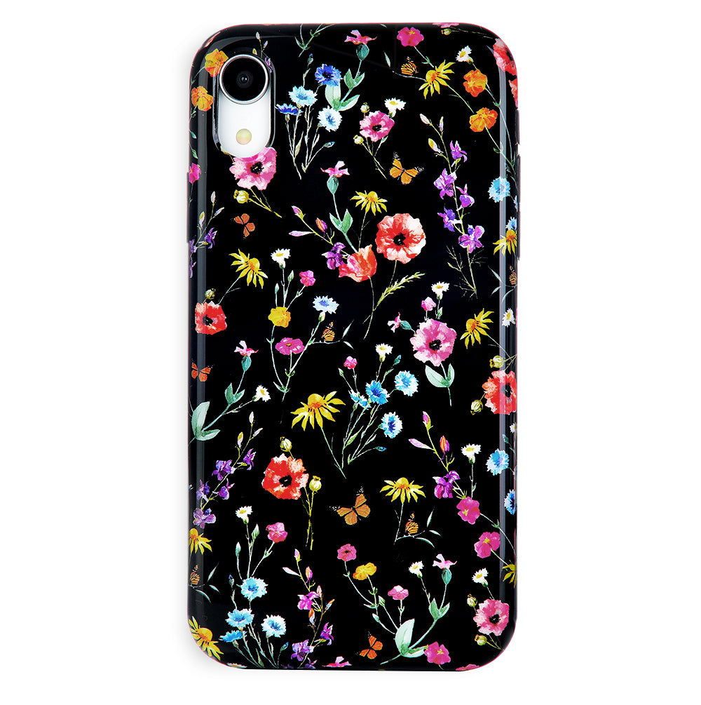 Premium Black Wildflower iPhone Case - Durable Protective Cover for iPhone [Model] - Perfect for Everyday Use, Travel & Outdoor Adventures