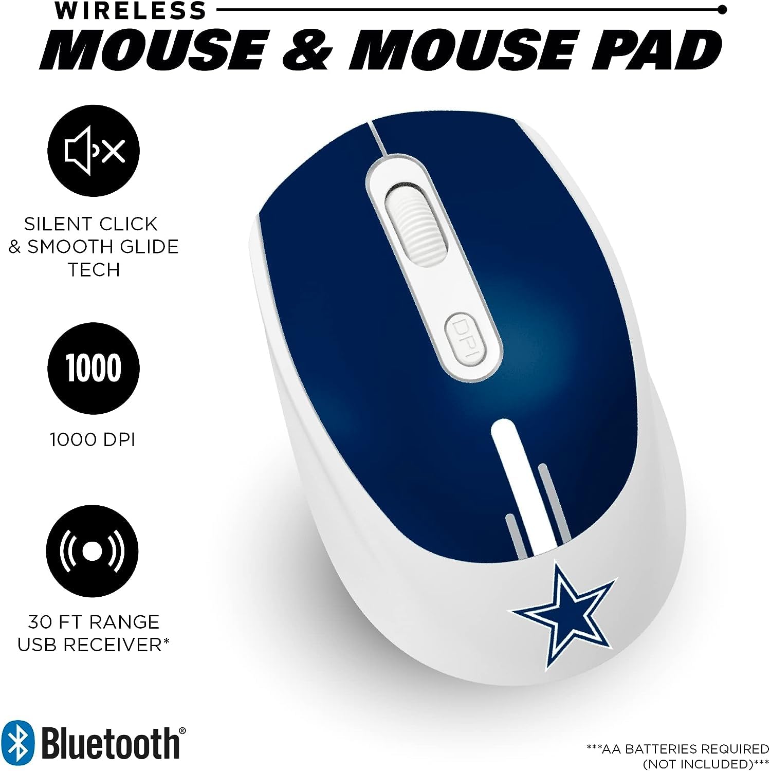 SOAR NFL Baltimore Ravens Gaming Mouse and Mouse Pad Set - Officially Licensed Football Gamer Gear for PC & Mac - Perfect for Gaming, Office Work, and Sports Fans Decor