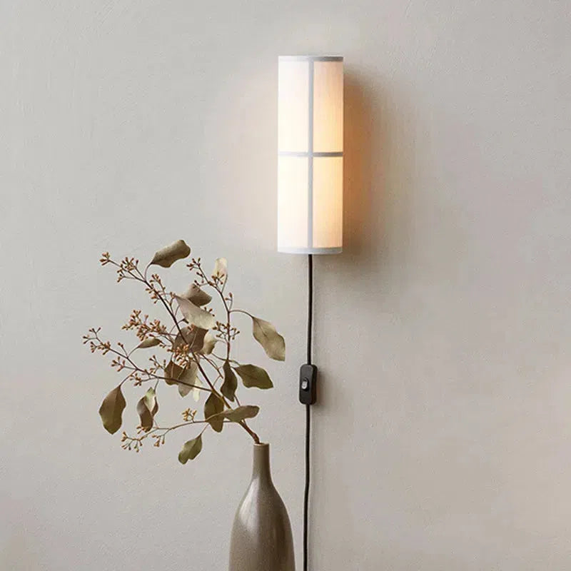 Lina Woven Fabric Wall Lamp - Modern Handwoven Rattan Light Fixture for Bedroom, Living Room & Nursery - Soft Ambient Lighting for Cozy Home Decor