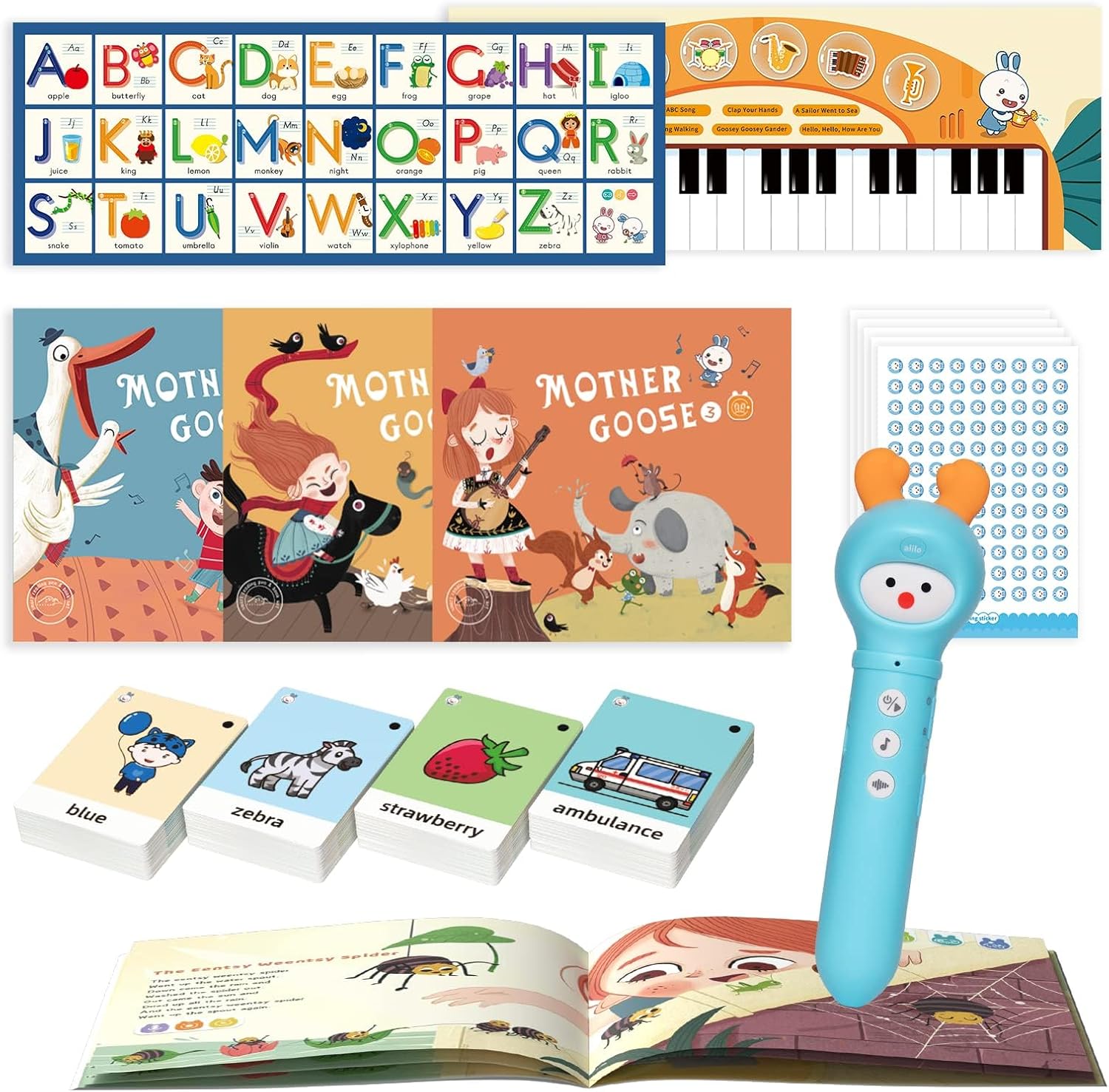 Alilo D3C Interactive Talking Pen for Kids - Learn English & Chinese with Fun Educational Games - Perfect for Home & Classroom Learning