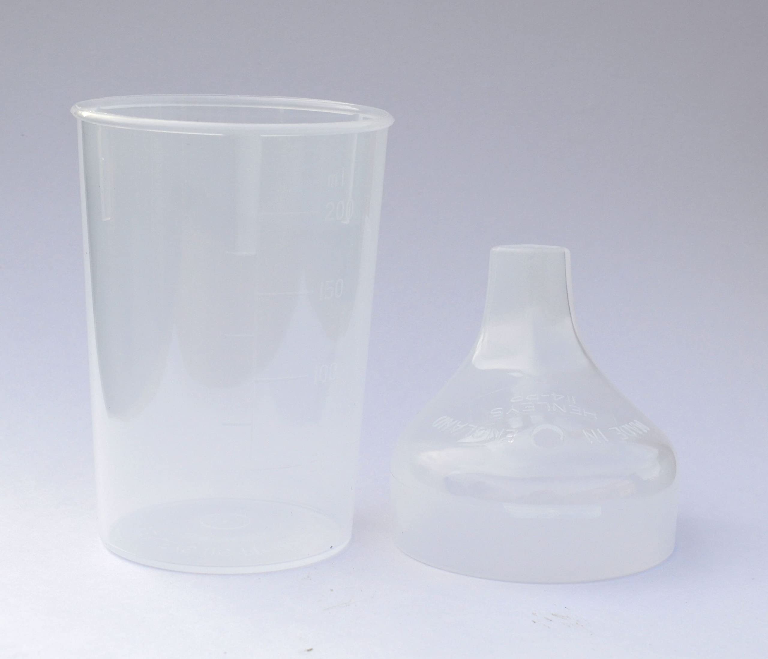 Lizzyoftheflowers 3 Pack Clear Wide Spout Feeding Beakers with Graduated Measurements & Flow Control Lid - BPA-Free, Autoclavable, Microwave Safe, Spill-Proof Baby Bottles for Infants, Toddlers, and Special Needs - Perfect for Milk, Juice, Water, and Puree Feeding at Home or On-the-Go