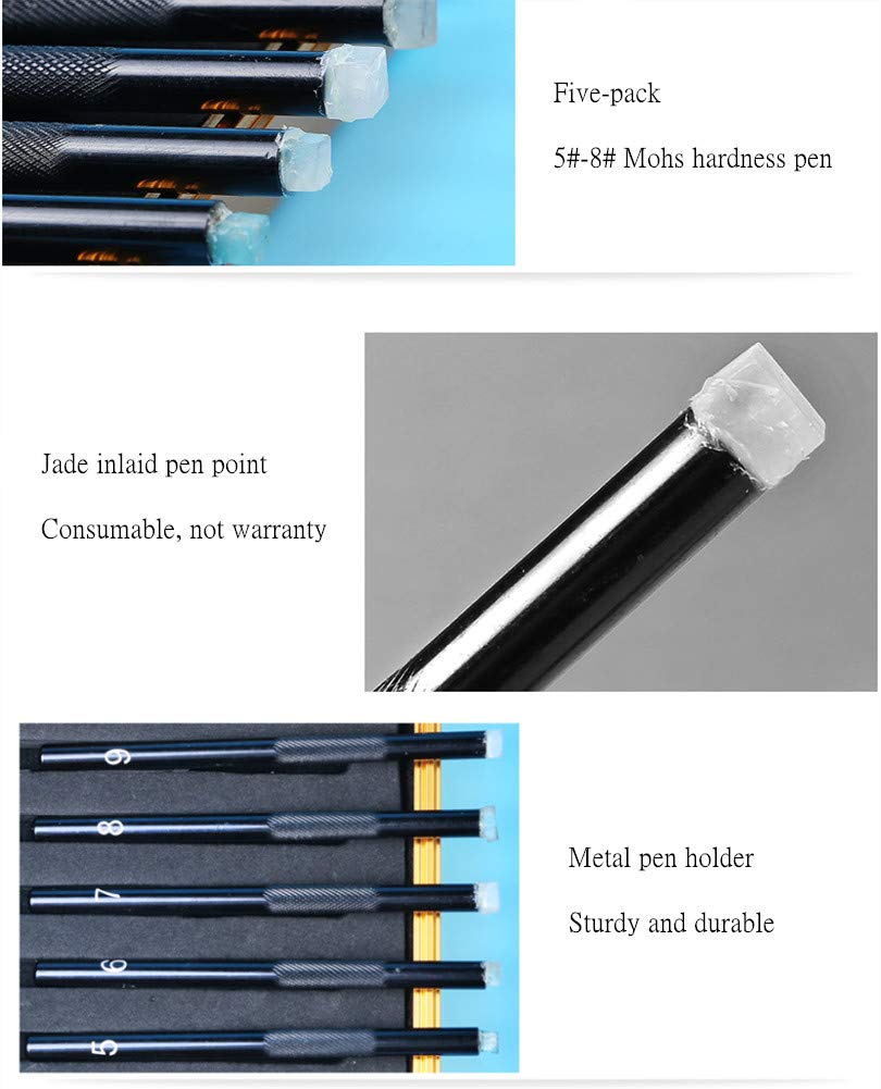 Mohs Hardness Test Kit - 5 Pack Mineral Identification Tools for Gemstones, Jade & Jewelry (Hardness 5-9) | Professional Scratch Tester for Geology, Mining & Industrial Use | Perfect for Jewelers, Collectors & Students