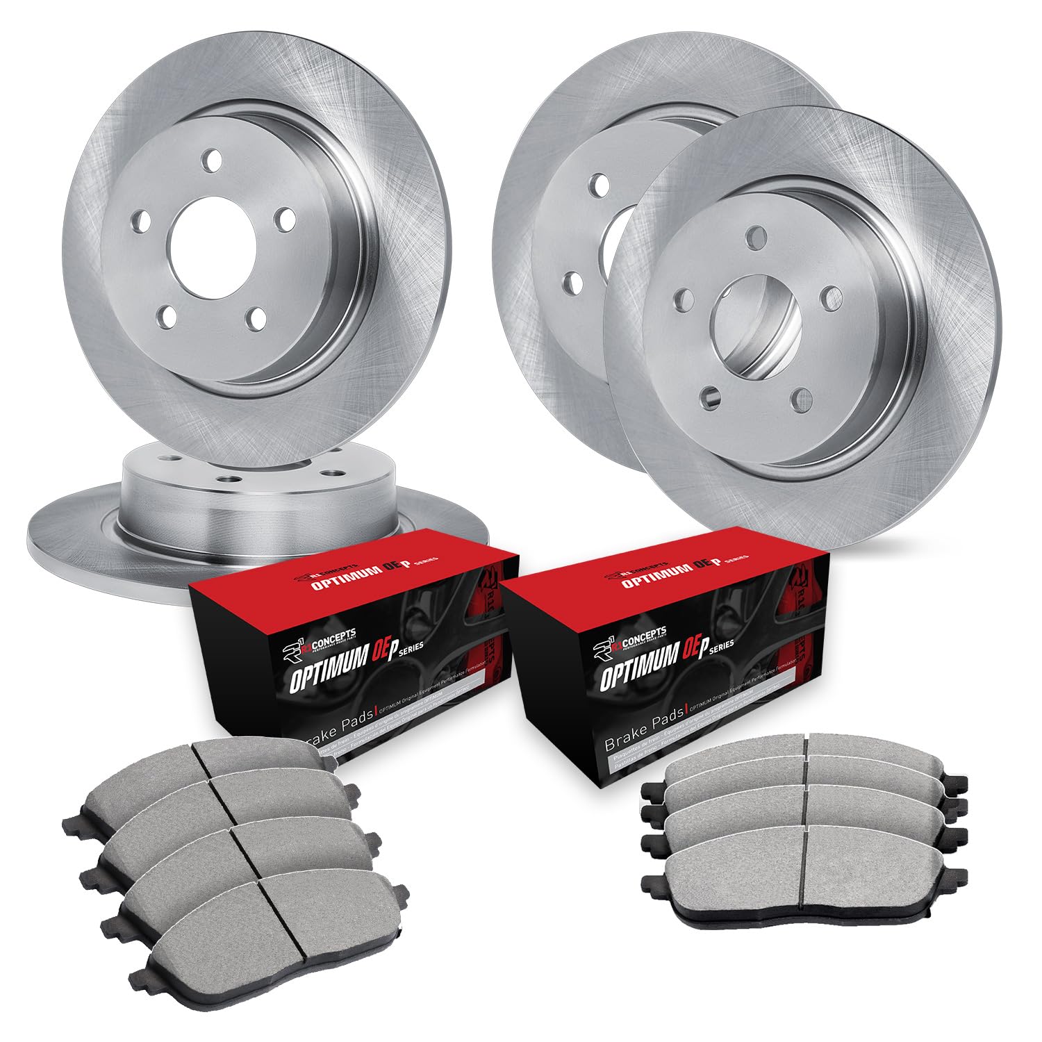 R1 Concepts Premium Front & Rear Brake Pads and Rotors Kit - OE Performance Brake System for 1974 Land Rover Range Rover - Perfect for Off-Roading, Towing & Daily Driving