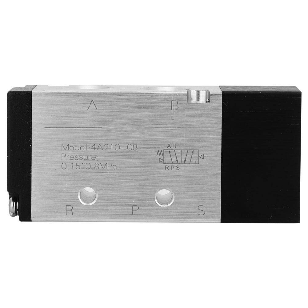 1/4 Inch 2 Position 5 Way Pneumatic Air Valve - Inlet/Outlet Port for Mechanical & Textile Equipment - Perfect for Automation Systems, Industrial Machinery & Manufacturing Processes